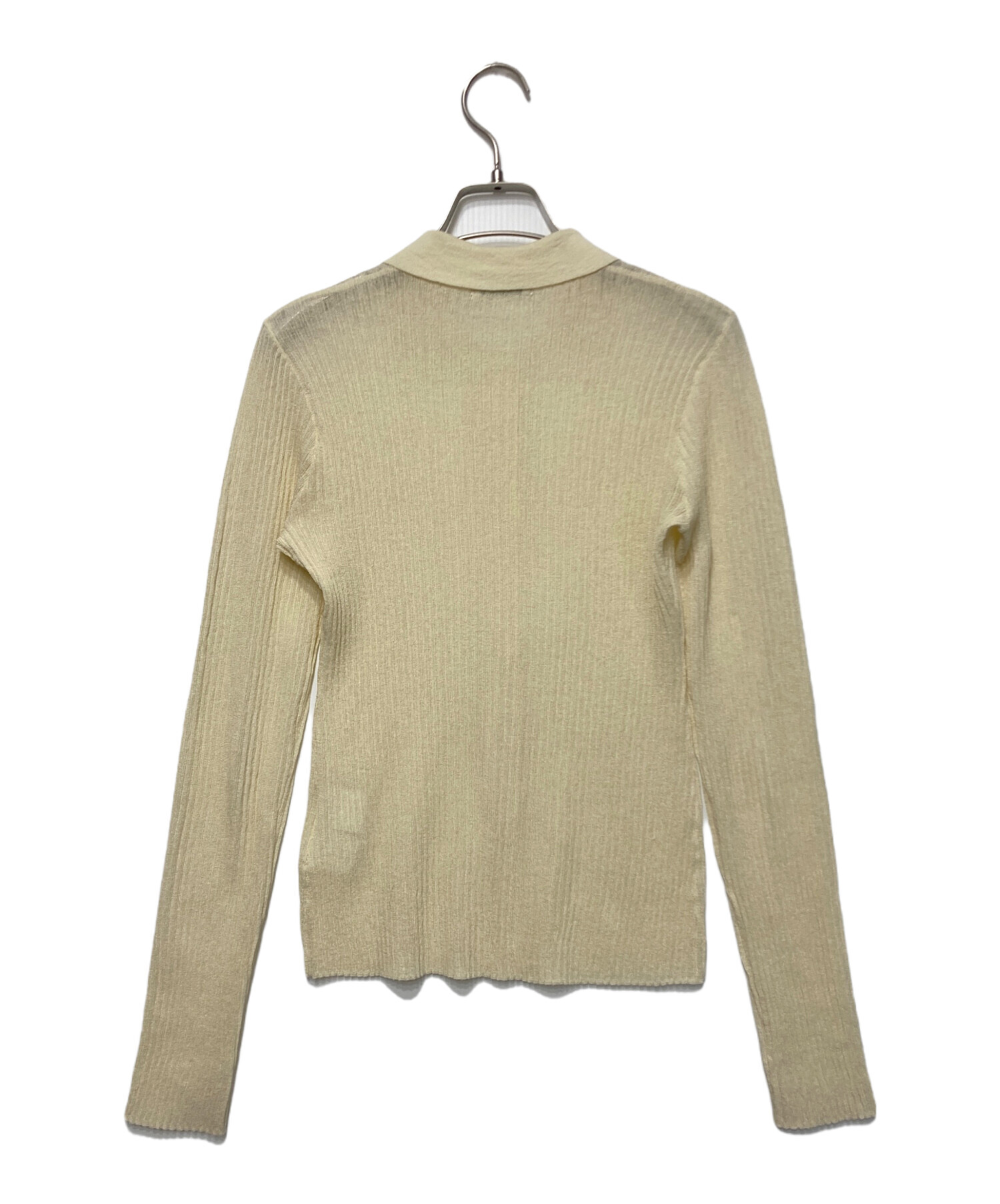 中古・古着通販】CLANE (クラネ) SHEER RIB KNIT SHIRT アイボリー 