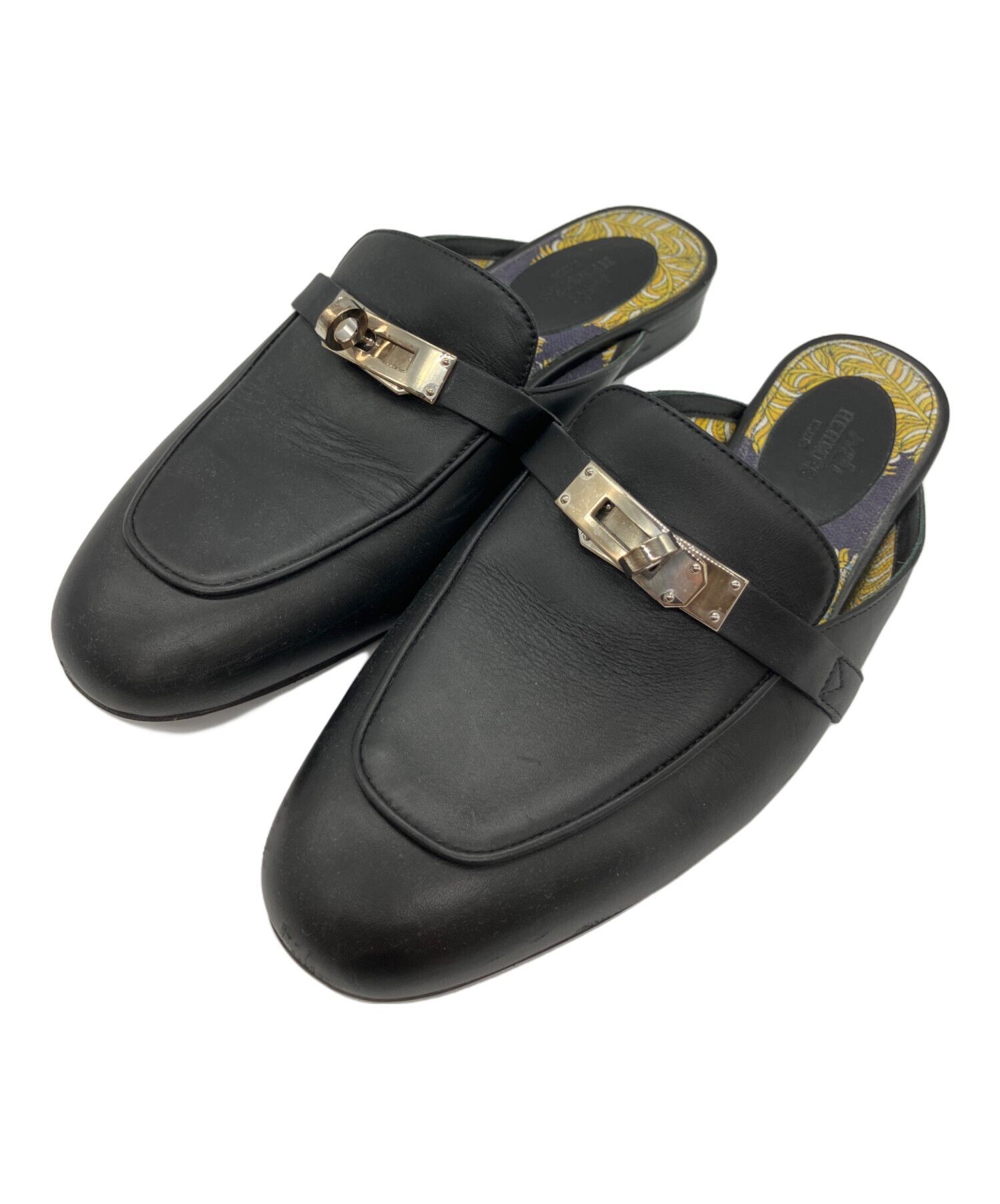 中古・古着通販】HERMES (エルメス) ミュール ブラック サイズ 中古・古着通販】HERMES (エルメス) ミュール ブラック サイズ