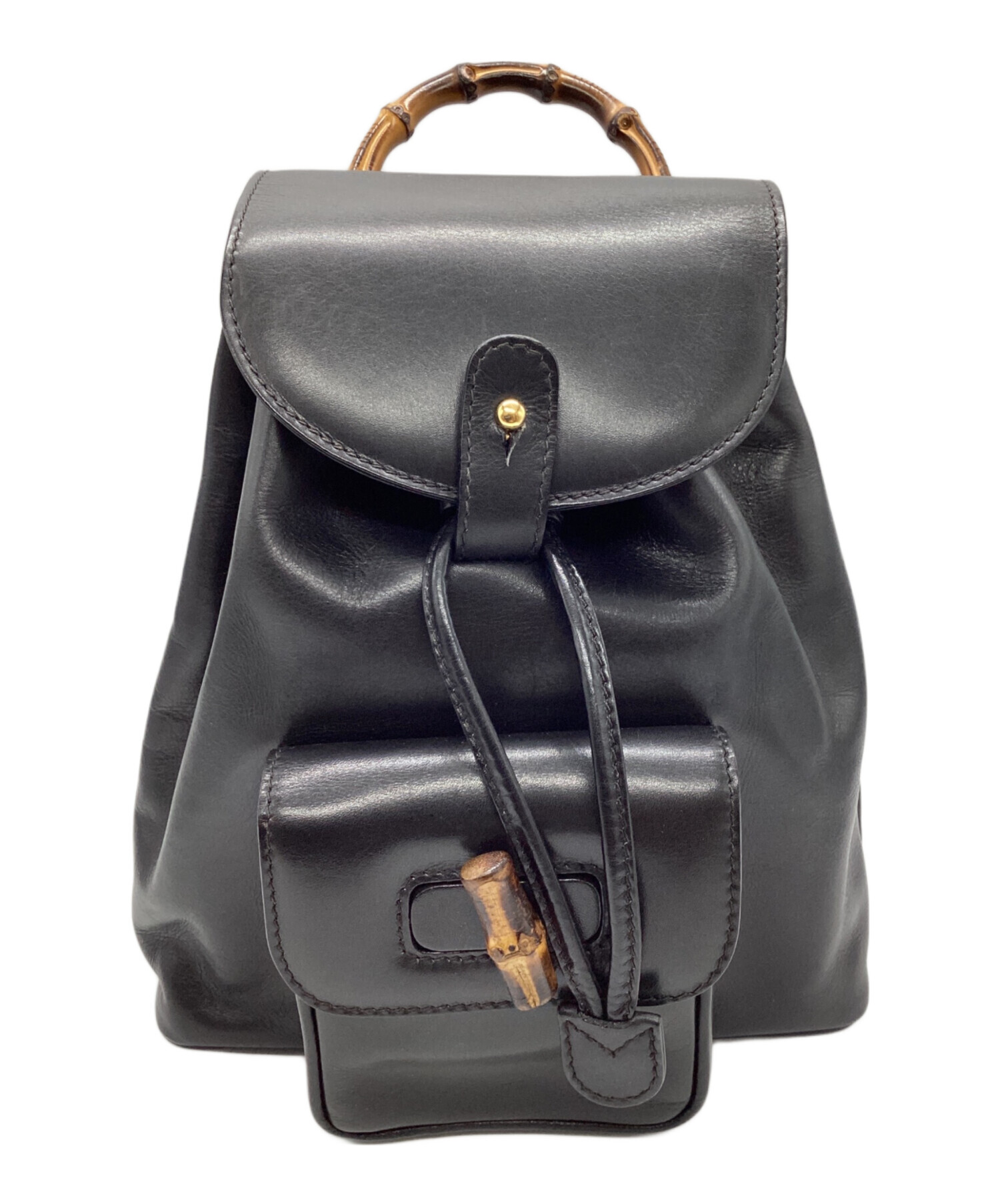 中古・古着通販】GUCCI (グッチ) バンブーミニリュック ブラック