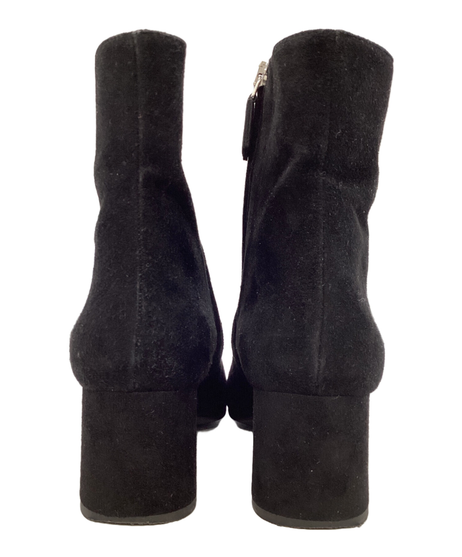 中古・古着通販】PRADA (プラダ) スウェードブーツ ブラック サイズ:35