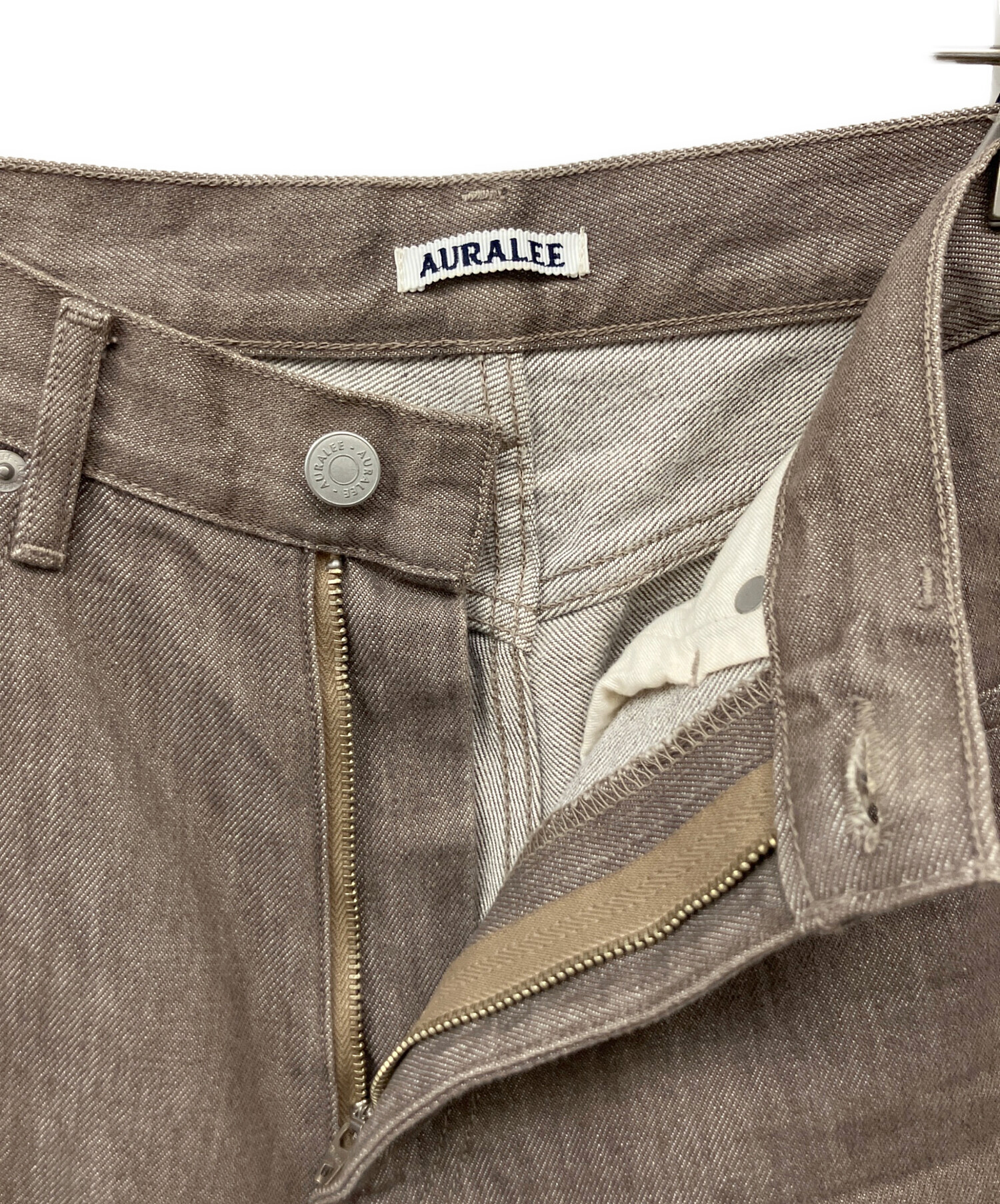 AURALEE ブラウン ピンタックストレートデニム Hard Twist Brown Denim 5-Pocket Pants – La Garçonne