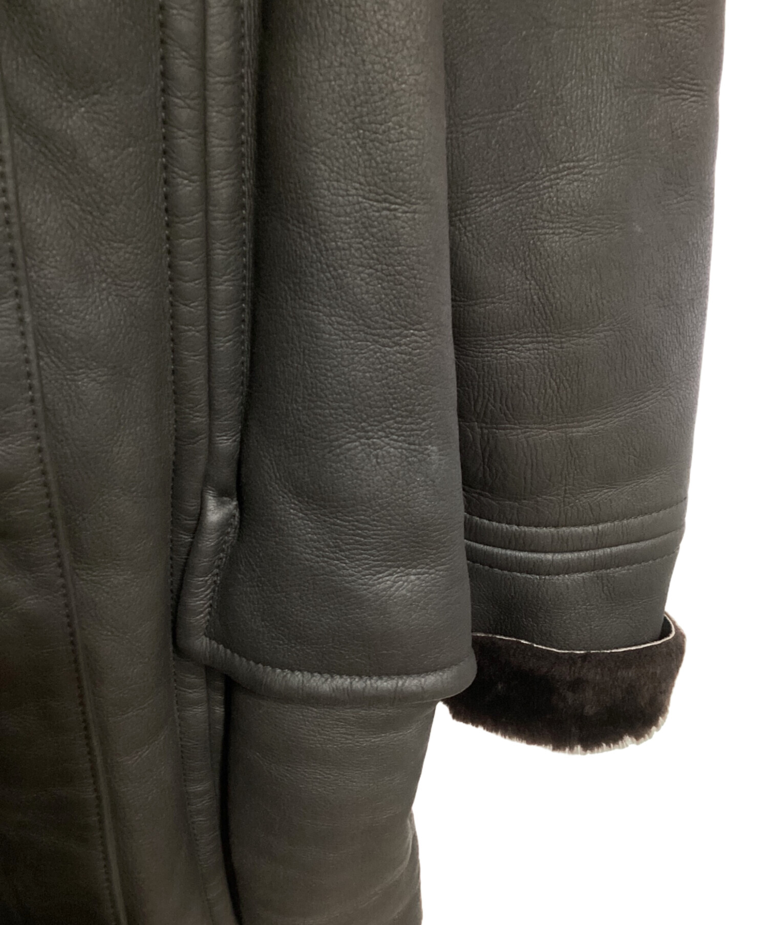 中古・古着通販】GUCCI (グッチ) ムートンコート ダークブラウン