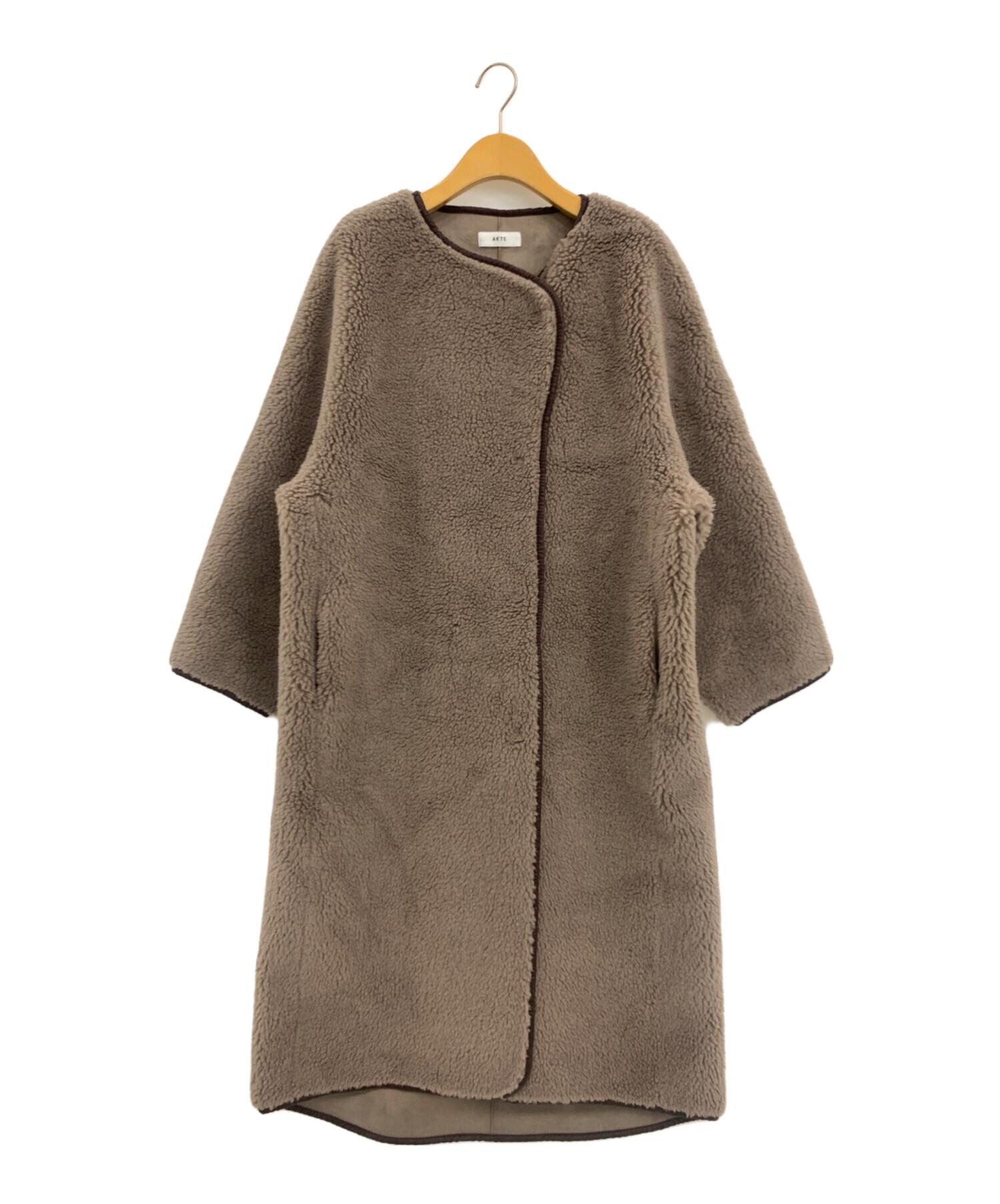 中古・古着通販】AKTE (アクテ) ロングボアコート ブラウン サイズ:F