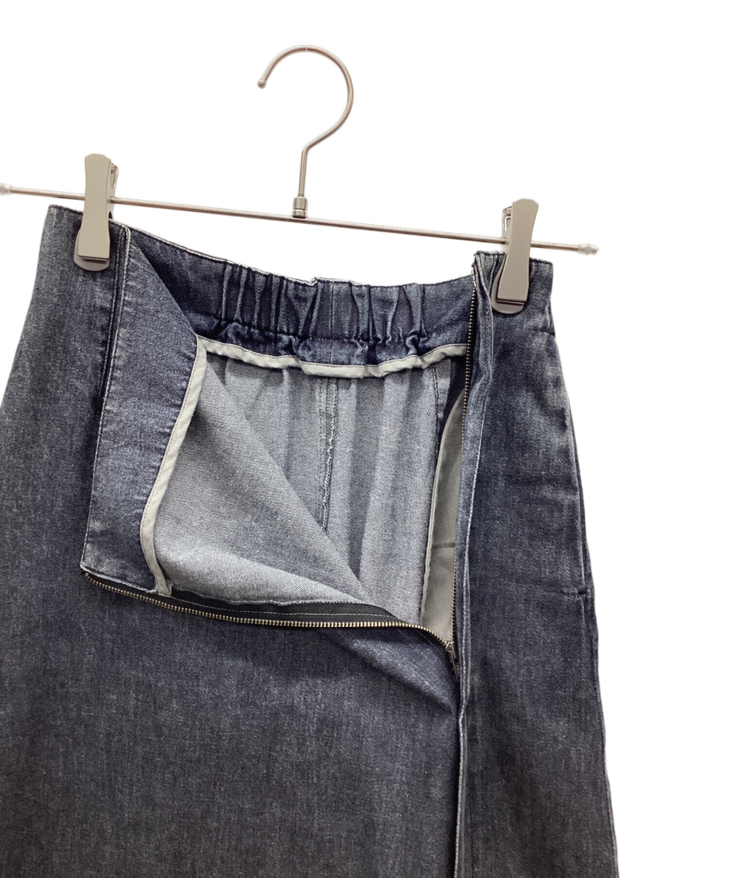 中古・古着通販】SIWEM (シウム) MARBLE DENIM SKIRT ブラック サイズ 