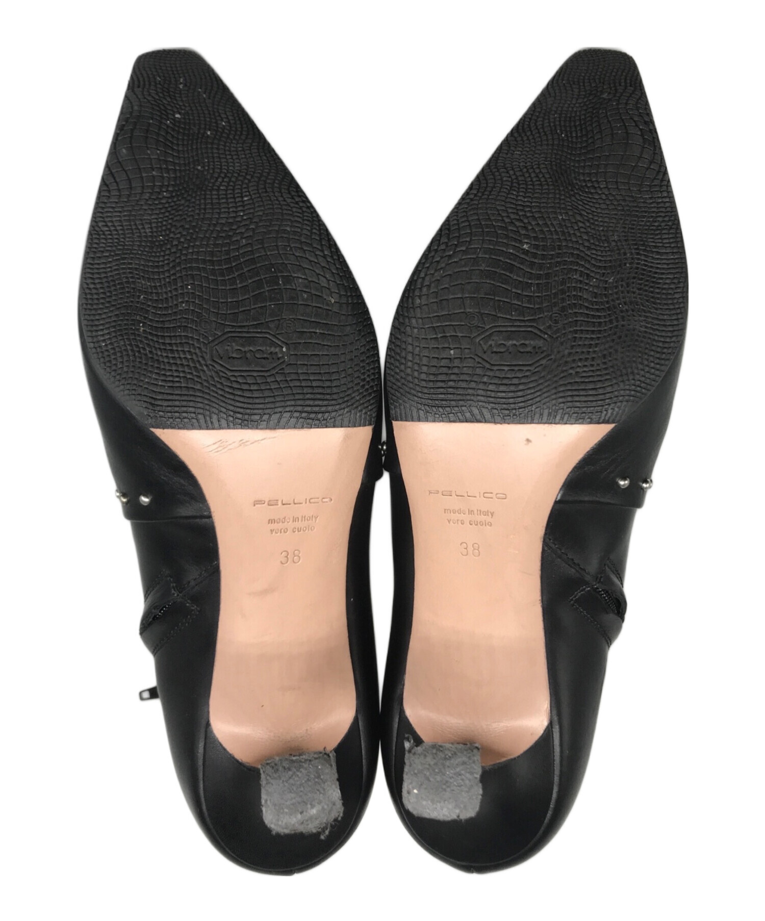 中古・古着通販】PELLICO (ペリーコ) スタッズショートブーツ ブラック