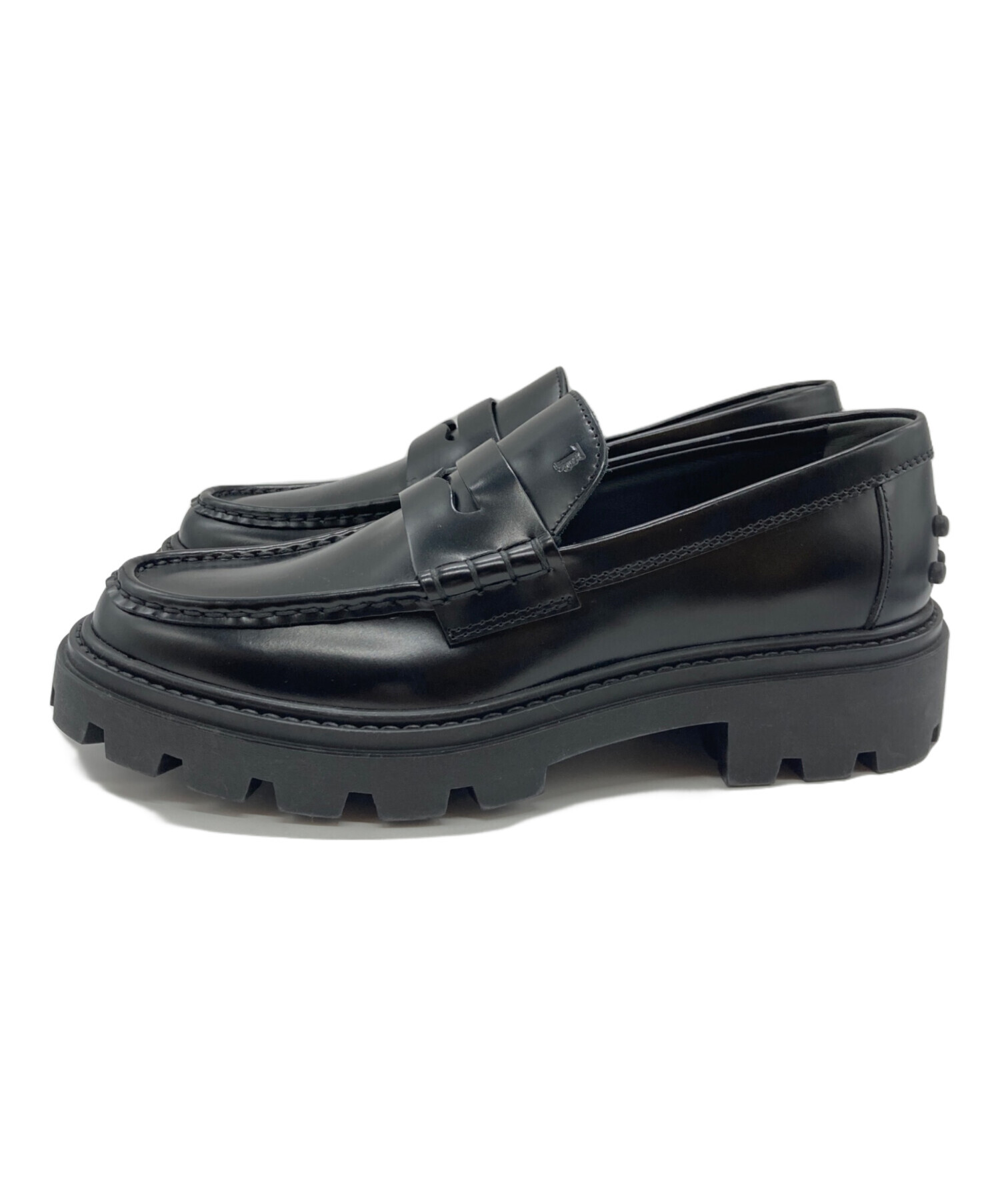 中古・古着通販】TOD'S (トッズ) レザーローファー ブラック サイズ:37