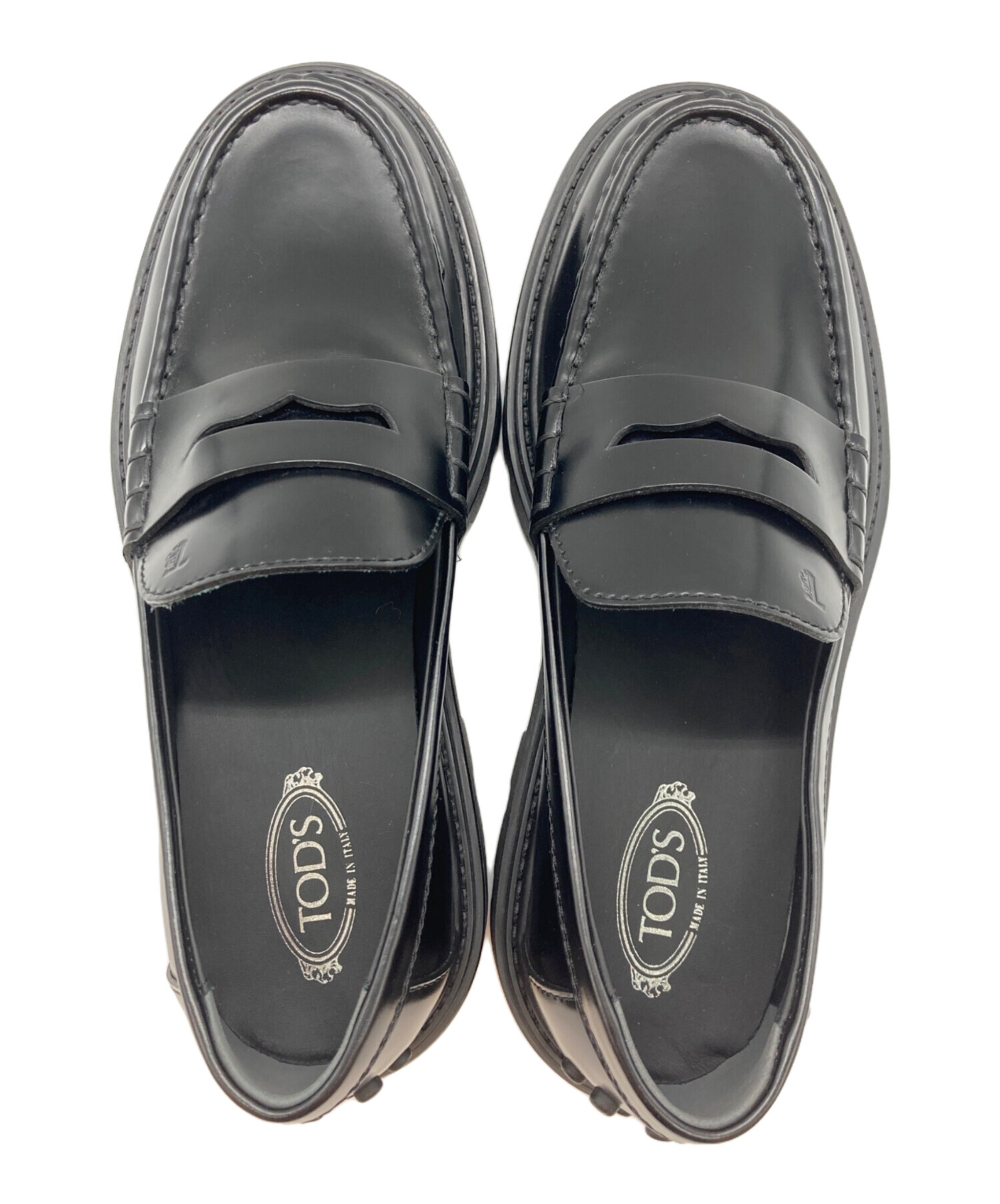 中古・古着通販】TOD'S (トッズ) レザーローファー ブラック サイズ:37