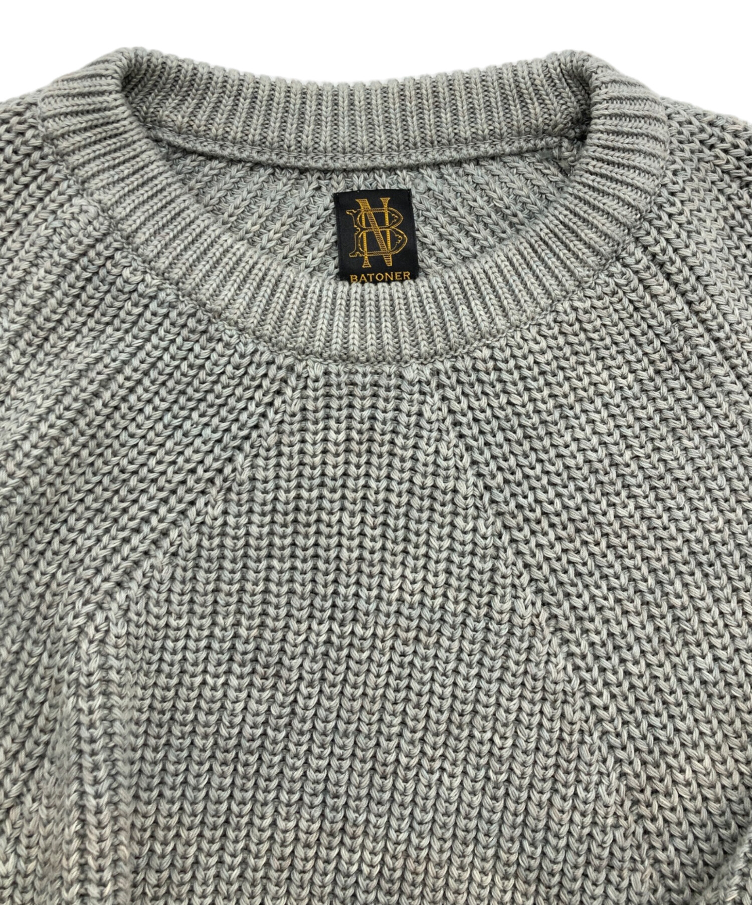 中古・古着通販】BATONER (バトナ―) SIGNATURE CREW NECK グレー 