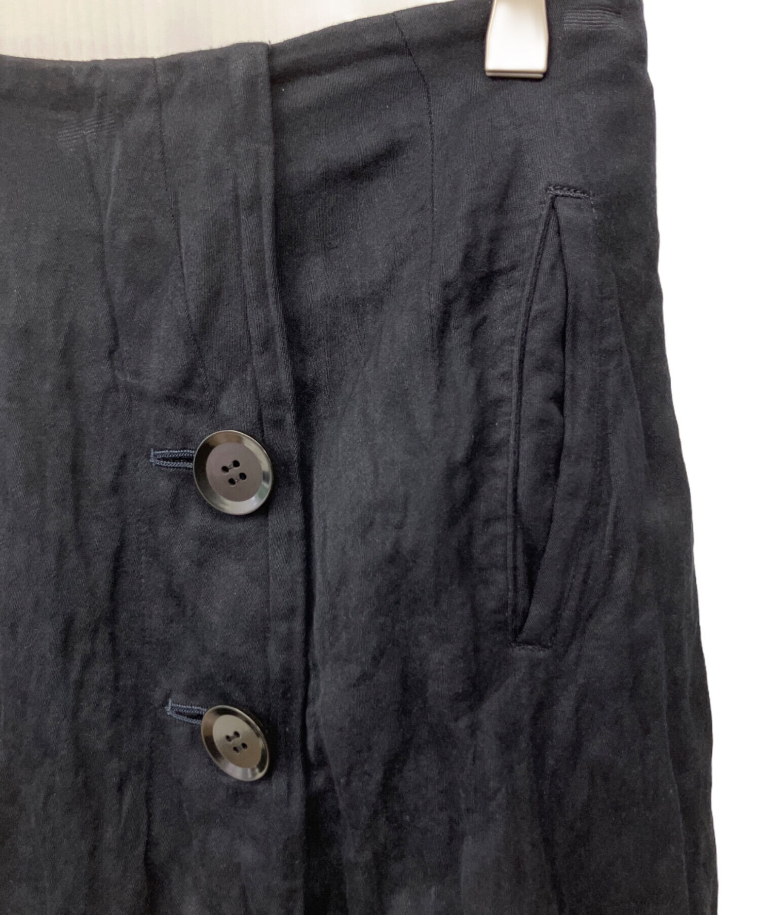 中古・古着通販】Y's (ワイズ) ボタンスカート ブラック サイズ:1