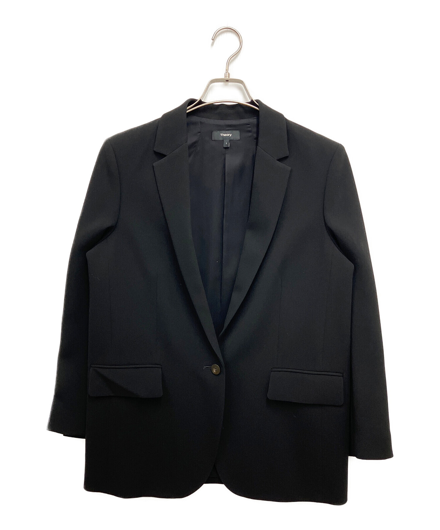 セオリー CLASSIC CREPE CASUAL BLAZER ブラック 2 中古・古着通販】theory (セオリー) CLASSIC CRAPE/CASUAL BLAZER