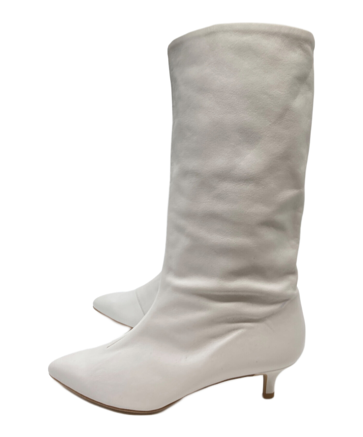 中古・古着通販】DIANA (ダイアナ) カーフミドルブーツ ホワイト