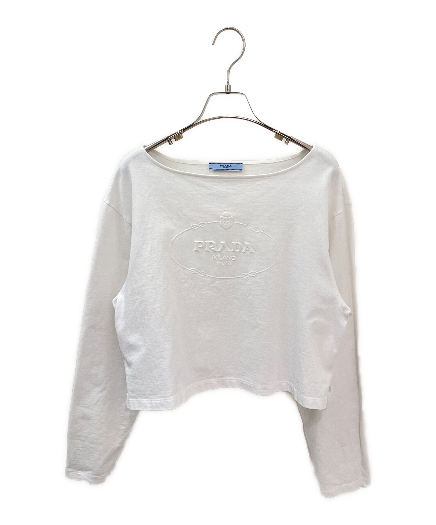 中古・古着通販】PRADA (プラダ) ジャージーTシャツ ホワイト サイズ