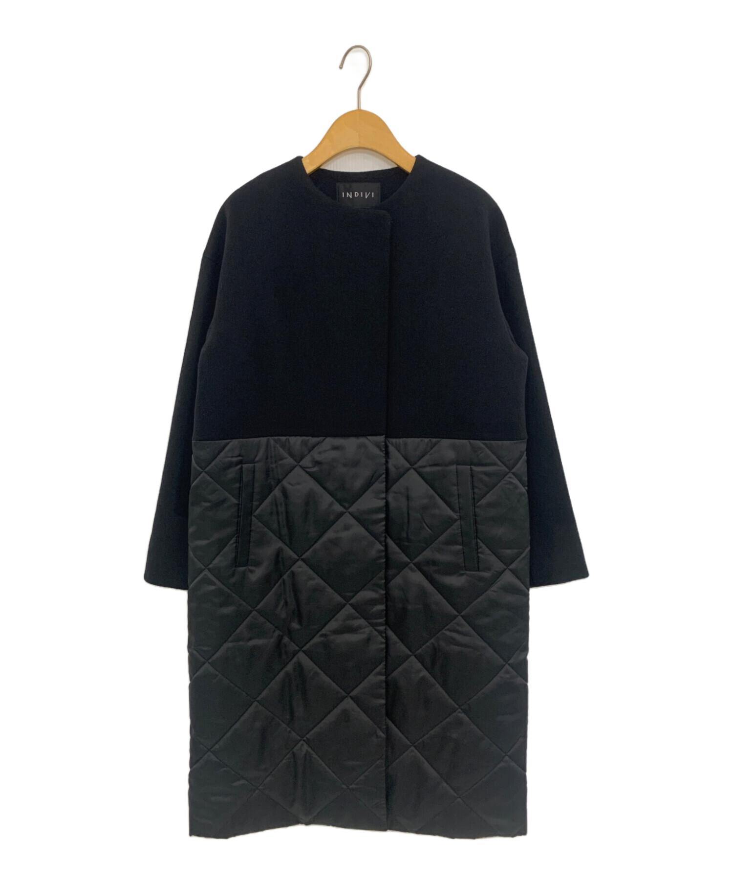 INDIVI キルト&ウール切り替えデザインコート INDIVI（インディヴィ）の「◇【トレンド／ロング丈】キルト＆ウール
