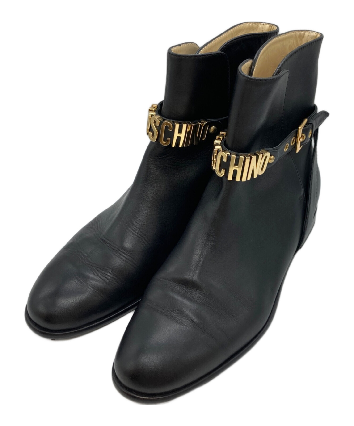 中古・古着通販】MOSCHINO (モスキーノ) ロゴモチーフショートブーツ 