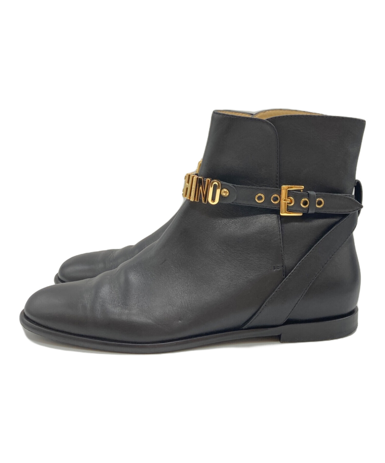 中古・古着通販】MOSCHINO (モスキーノ) ロゴモチーフショートブーツ 