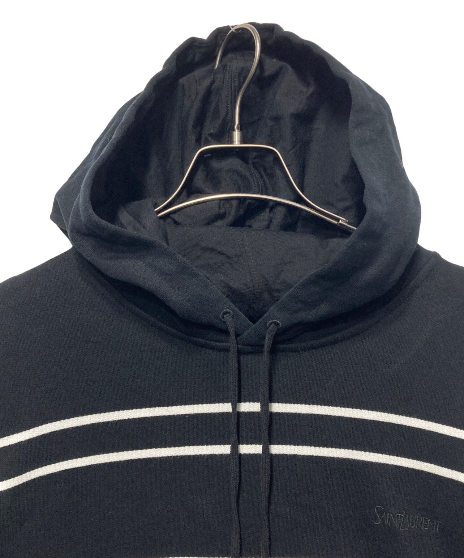 Saint Laurent サンローラン universite パーカー SAINT LAURENT PARIS（サンローランパリ）パーカー 黒 サイズ:L メンズ