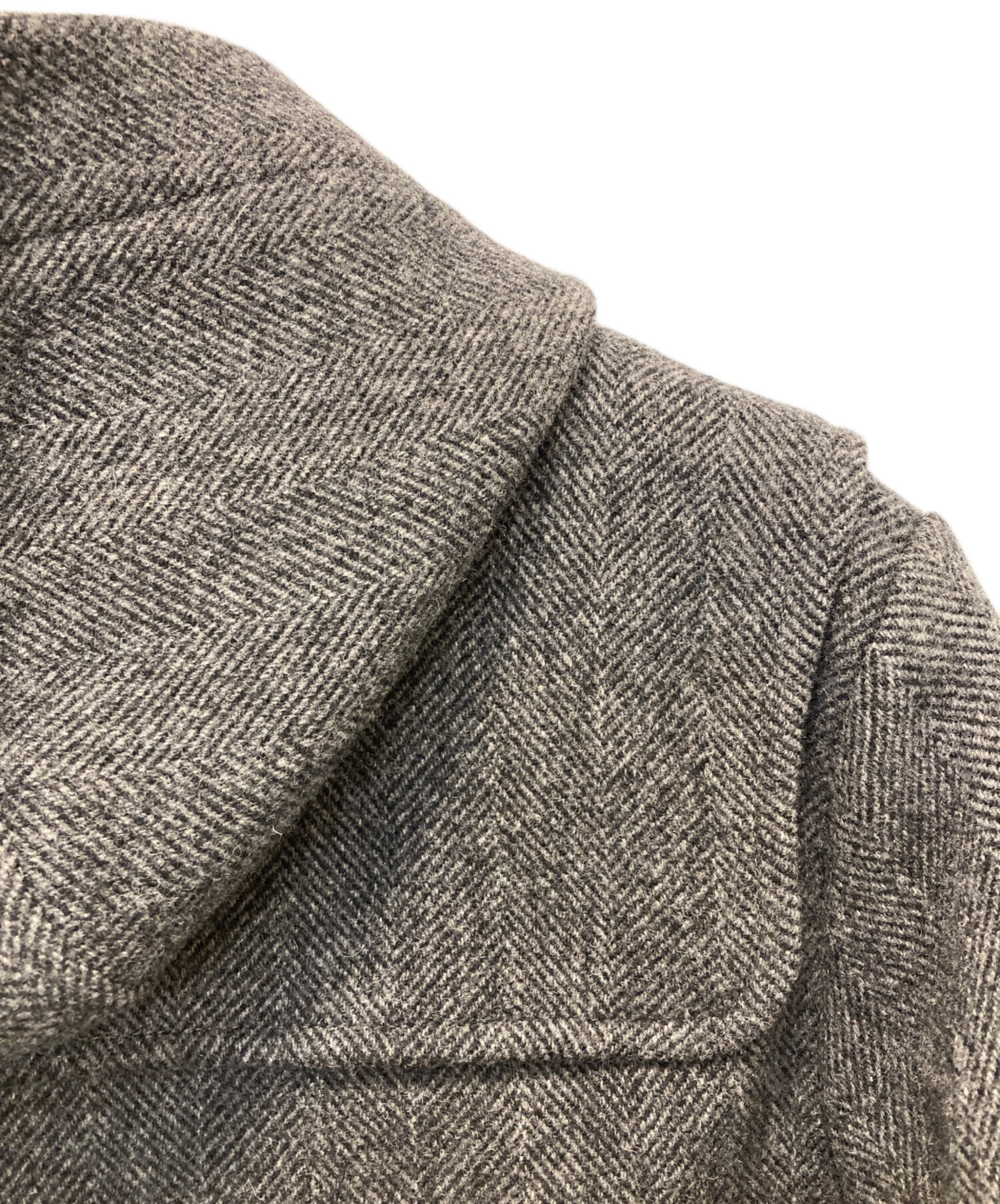 美品☆Brooks Brothers☆ヘリンボーン ダッフルコートグレー 英国製 ブルックスブラザーズ ダッフルコート ヘリンボーン