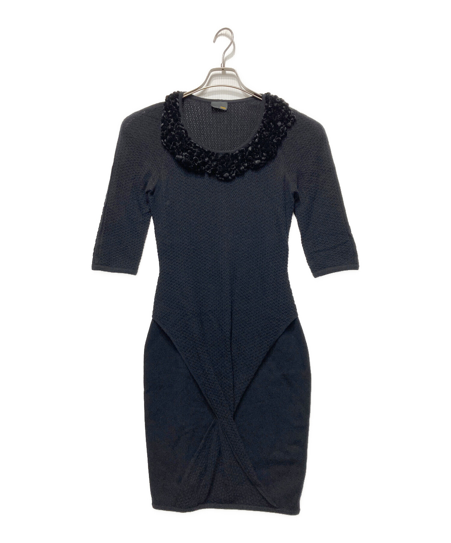 中古・古着通販】FENDI (フェンディ) デザインウールニットワンピース