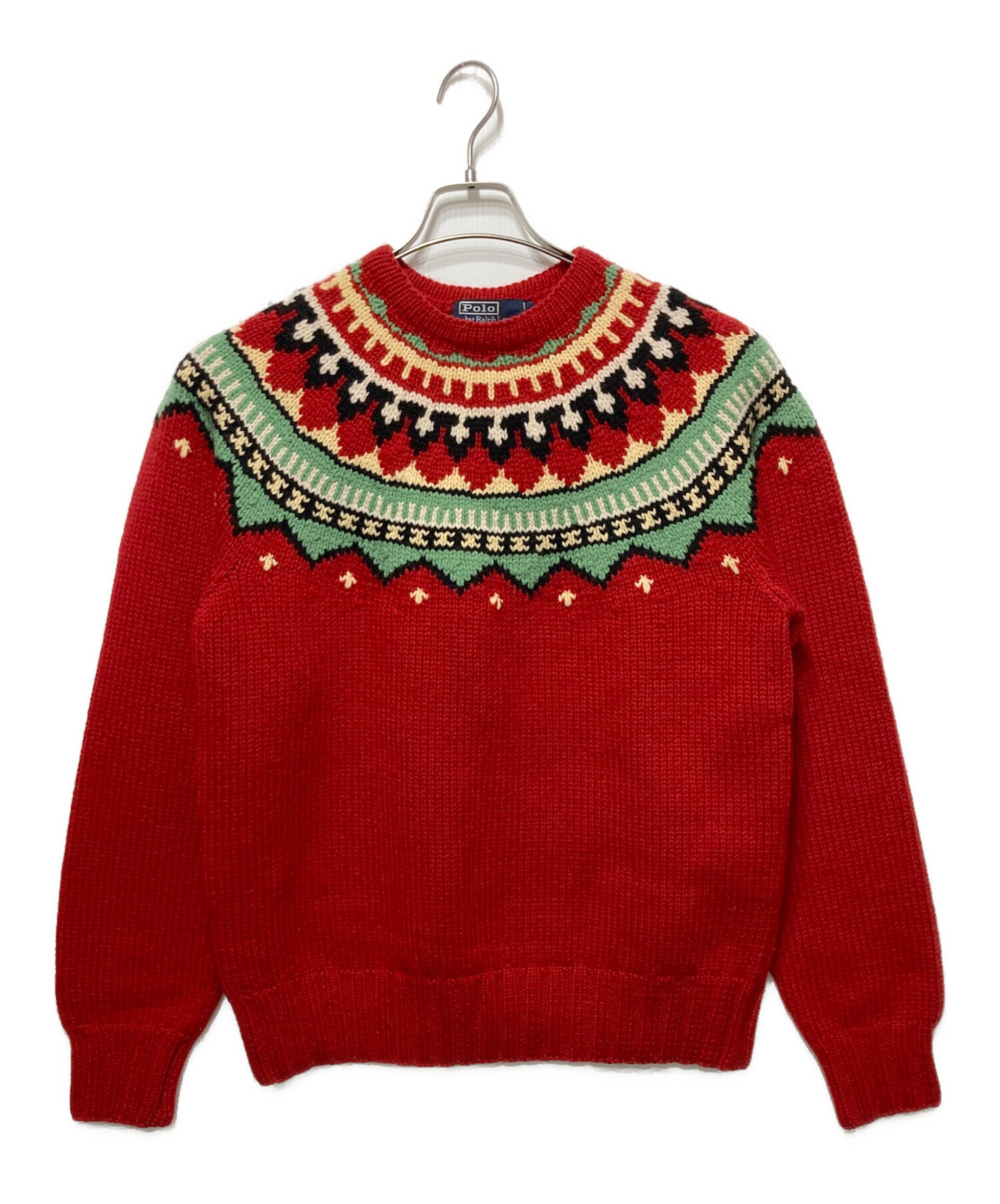 ☆RALPH LAUREN/ラルフローレン ノルディック ニットセーター M /080 90\u0027s Polo Ralph Lauren ノルディック柄ウールニット