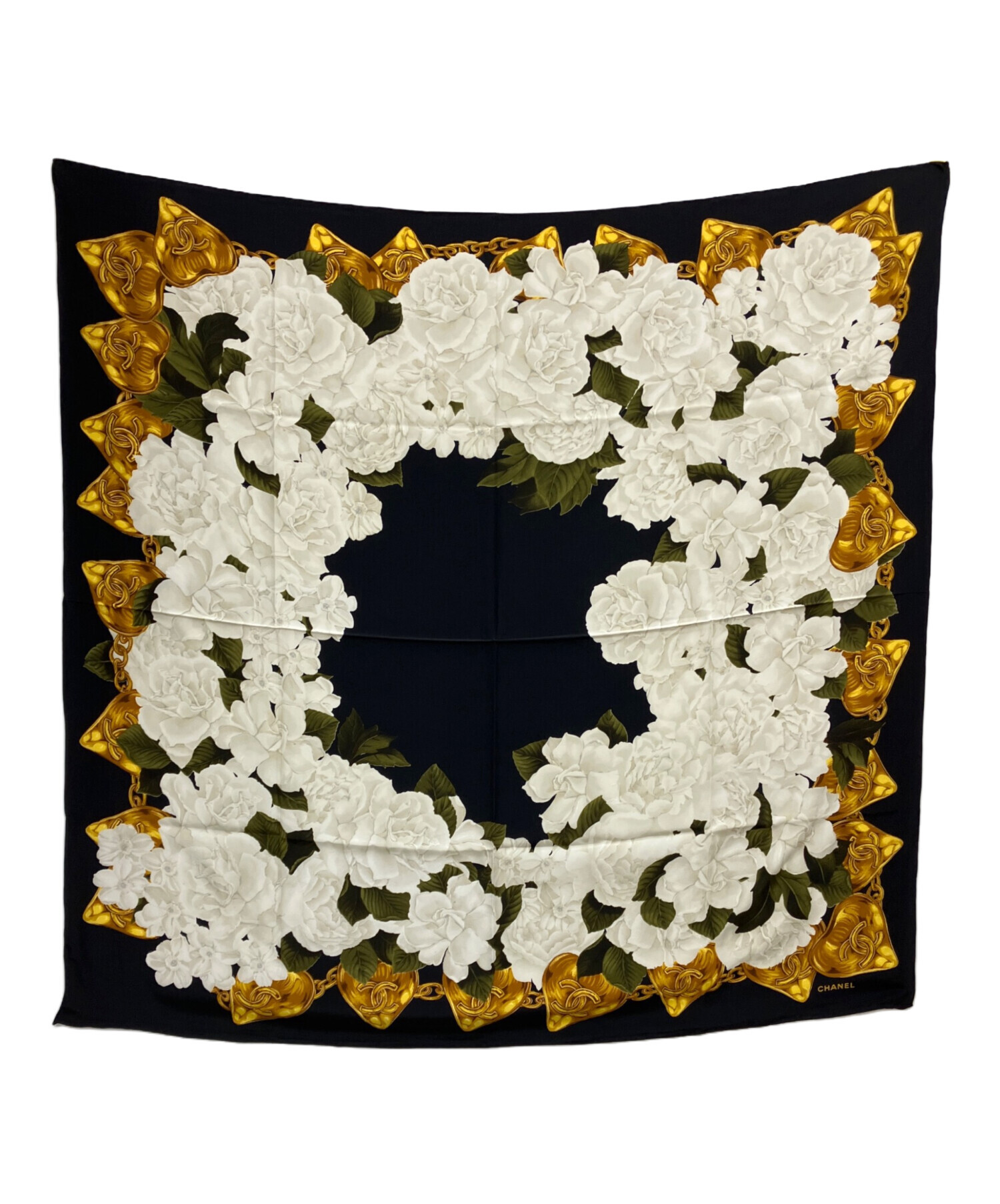 vintage CHANEL シャネル COCOロゴ総柄 スカーフ ノベルティ 中古・古着通販】CHANEL (シャネル) ココマーク総柄スカーフ ブラック