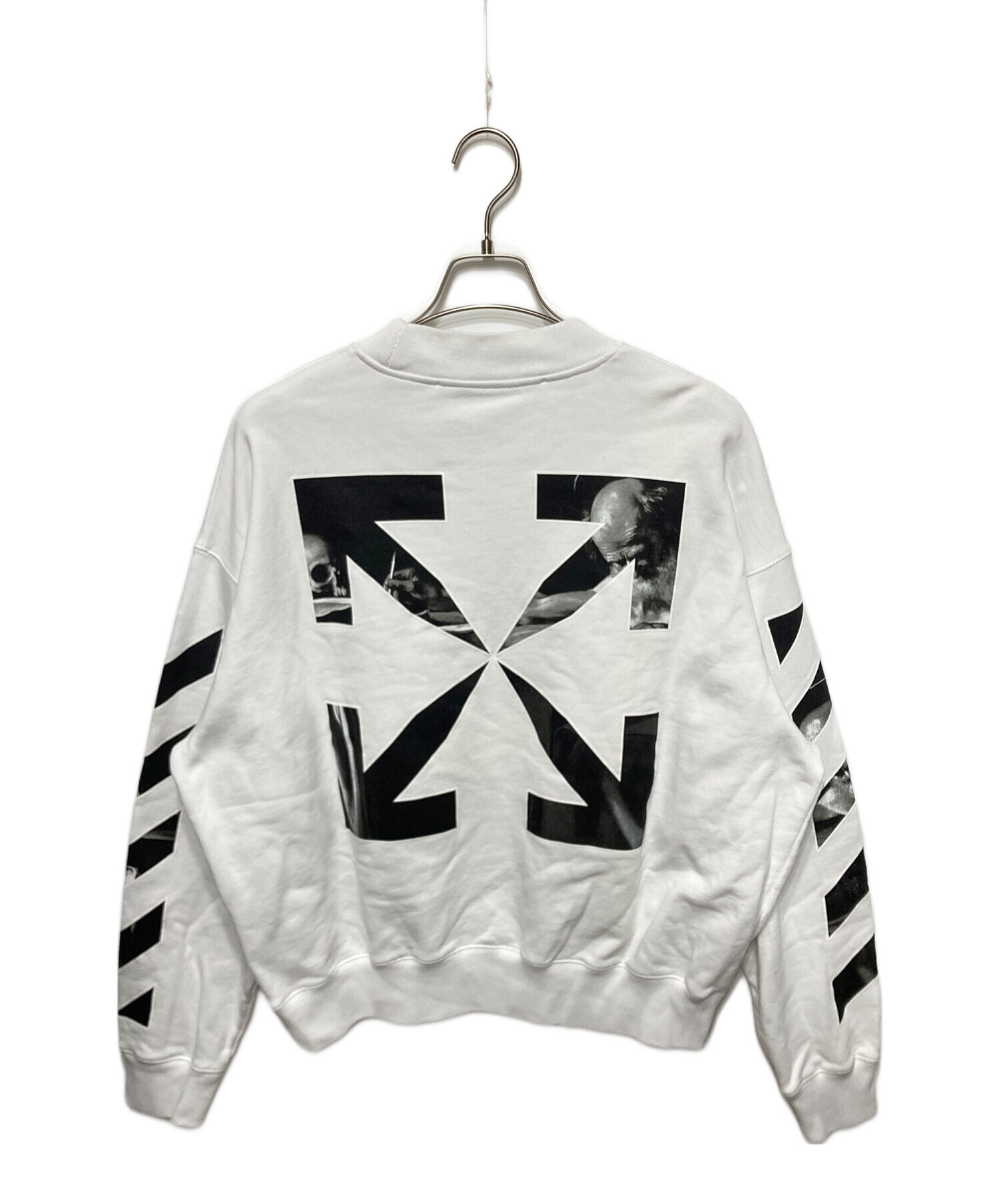 【美品】off-white 長袖 ブラッククロスアロー バックロゴ スウェット 中古・古着通販】OFFWHITE (オフホワイト) バックアロープリントクルー