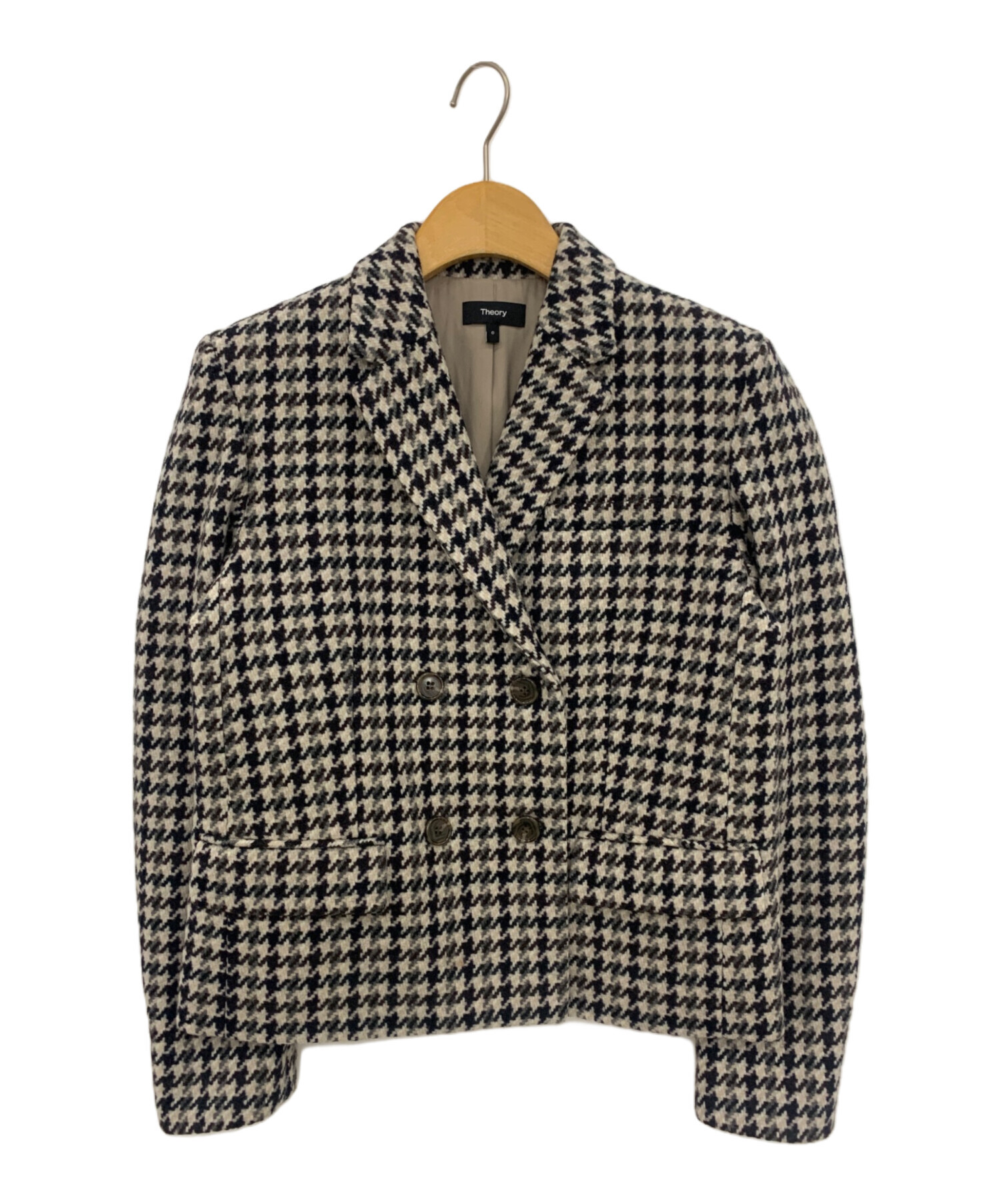 Theory Square DB JKT テーラードジャケット Sサイズ 千鳥柄 theory 