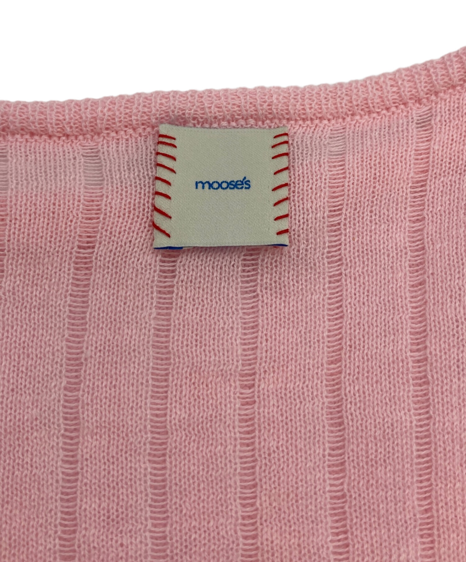 トップス moose's icy rib knit 中古・古着通販】moose's (ムース) icy rib knit ピンク サイズ:FREE