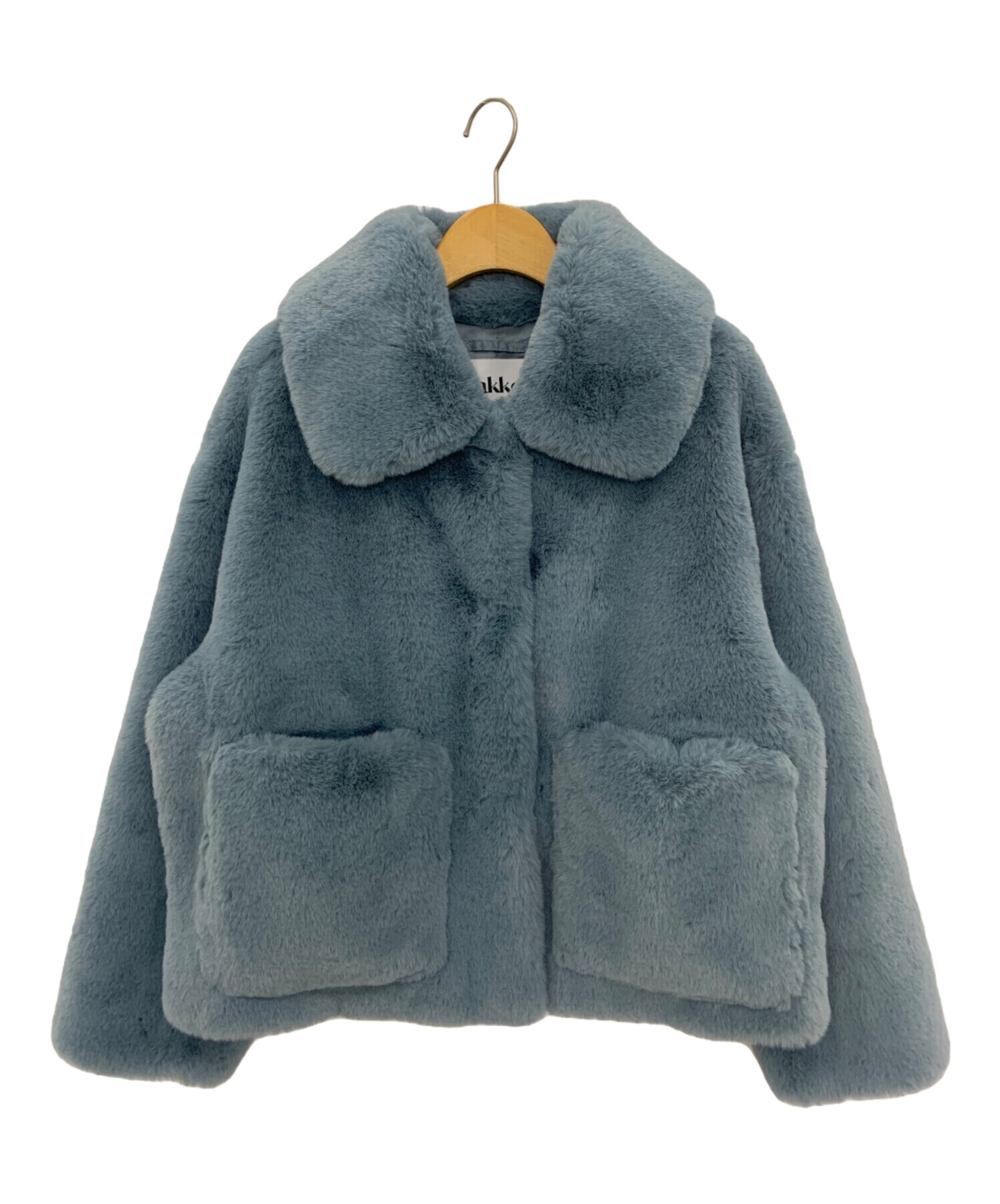 jakke ファーコート UK8 中古・古着通販】Jakke (ジャッキー) フェイクファーコート ブルー