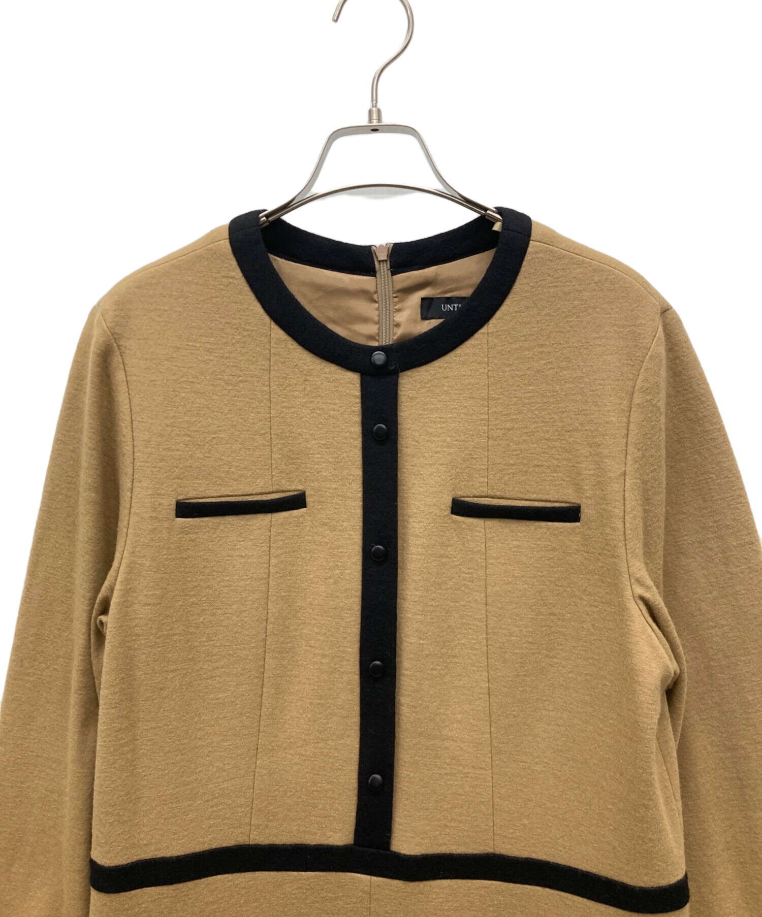 ウールジャージ配色ワンピース 楽天市場】【1枚で決まる】ウールジャージ 配色ワンピース＜通勤／学校