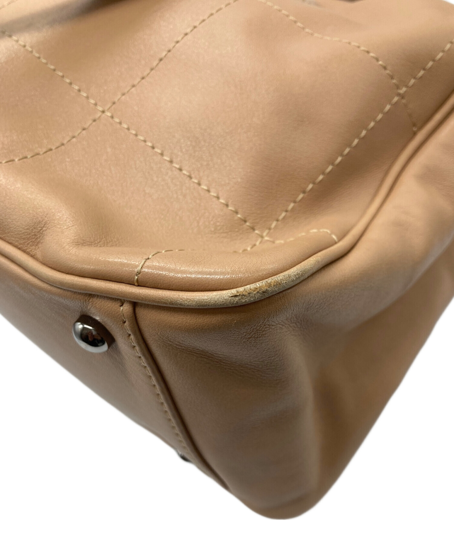 中古・古着通販】CHANEL (シャネル) ミニボストンバッグ ベージュ