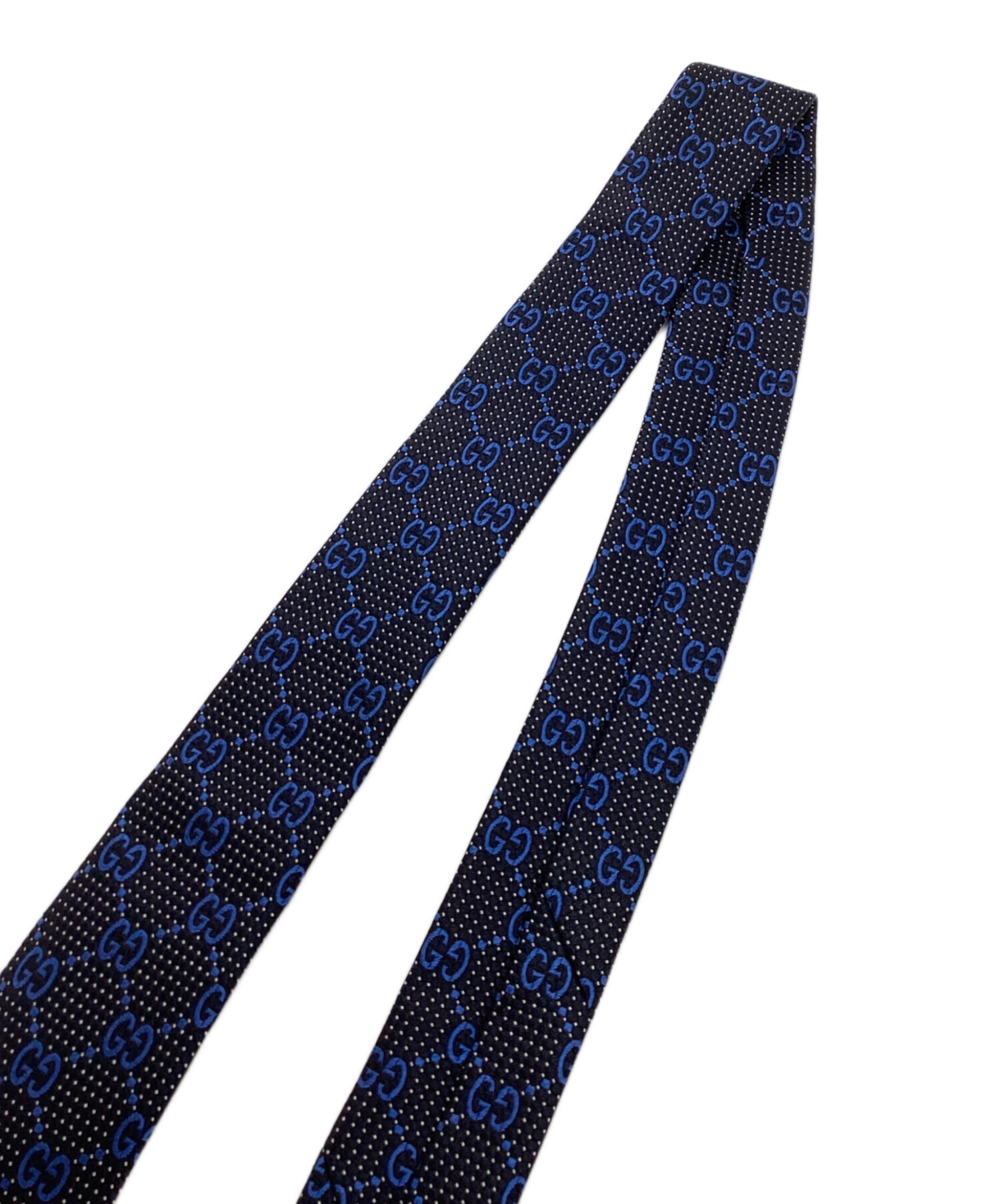 中古・古着通販】GUCCI (グッチ) GG柄ネクタイ ブルー サイズ:148×7
