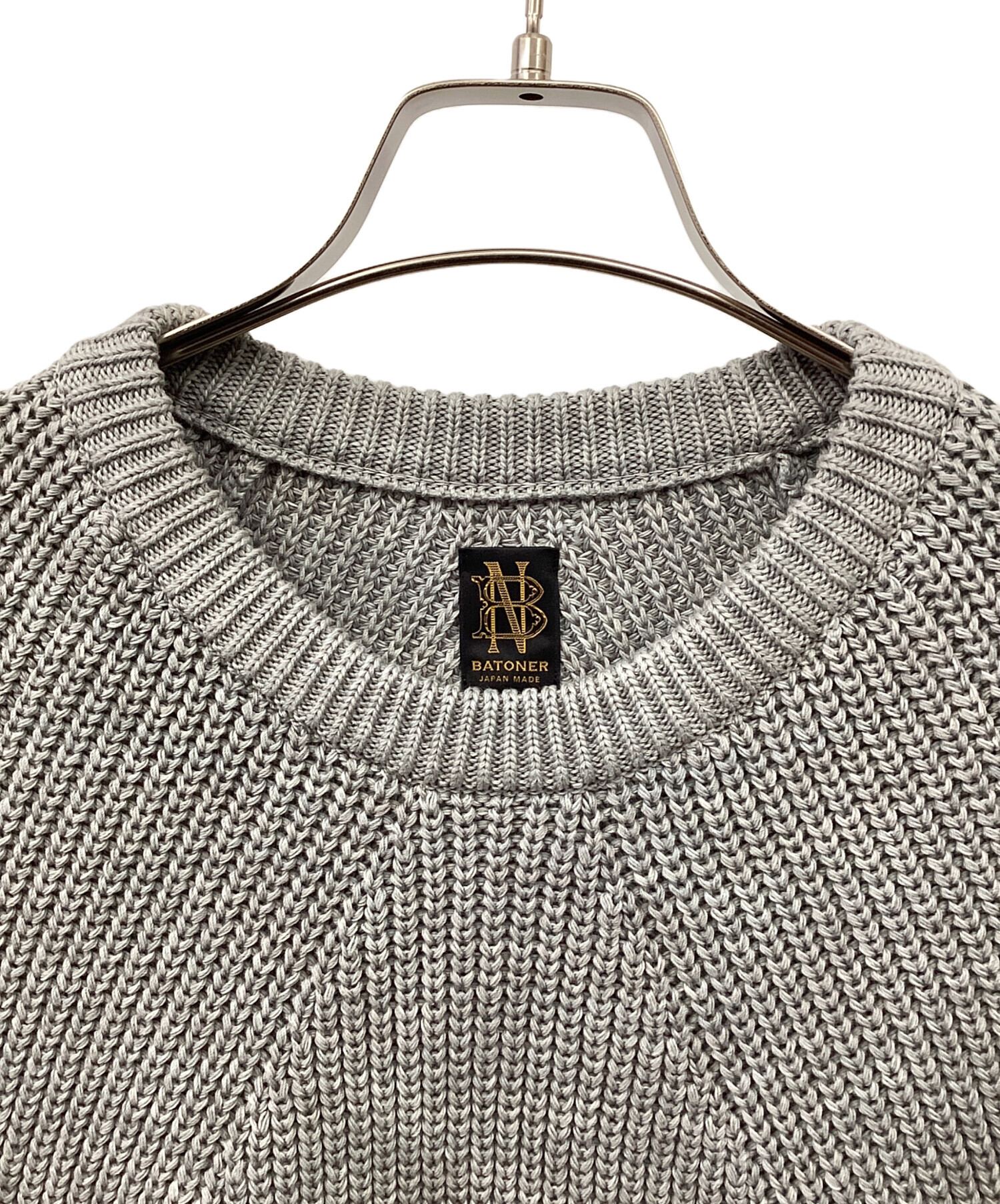 中古・古着通販】BATONER (バトナ―) SIGNATURE CREW NECK グレー 