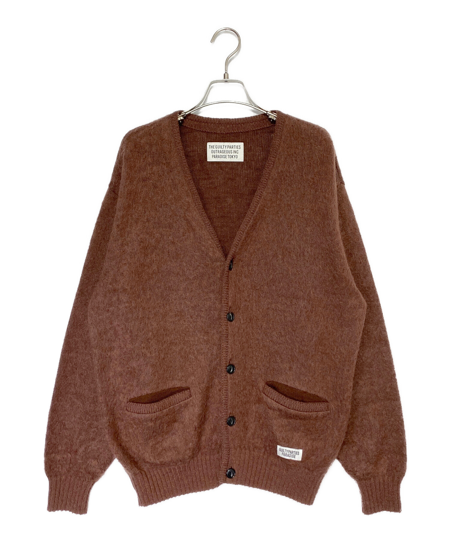 美品 ワコマリア カーディガン ブラウン シルク混 XL 野村 古着 中古・古着通販】WACKO MARIA (ワコマリア) モヘアカーディガン