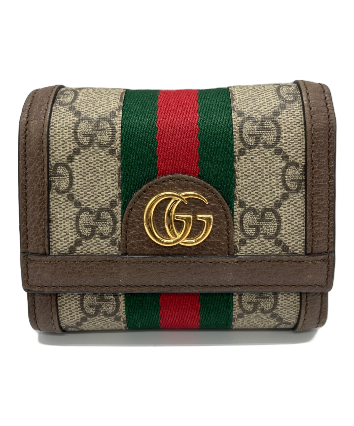 中古・古着通販】GUCCI (グッチ) GGスプリーム 3つ折り財布 ベージュ