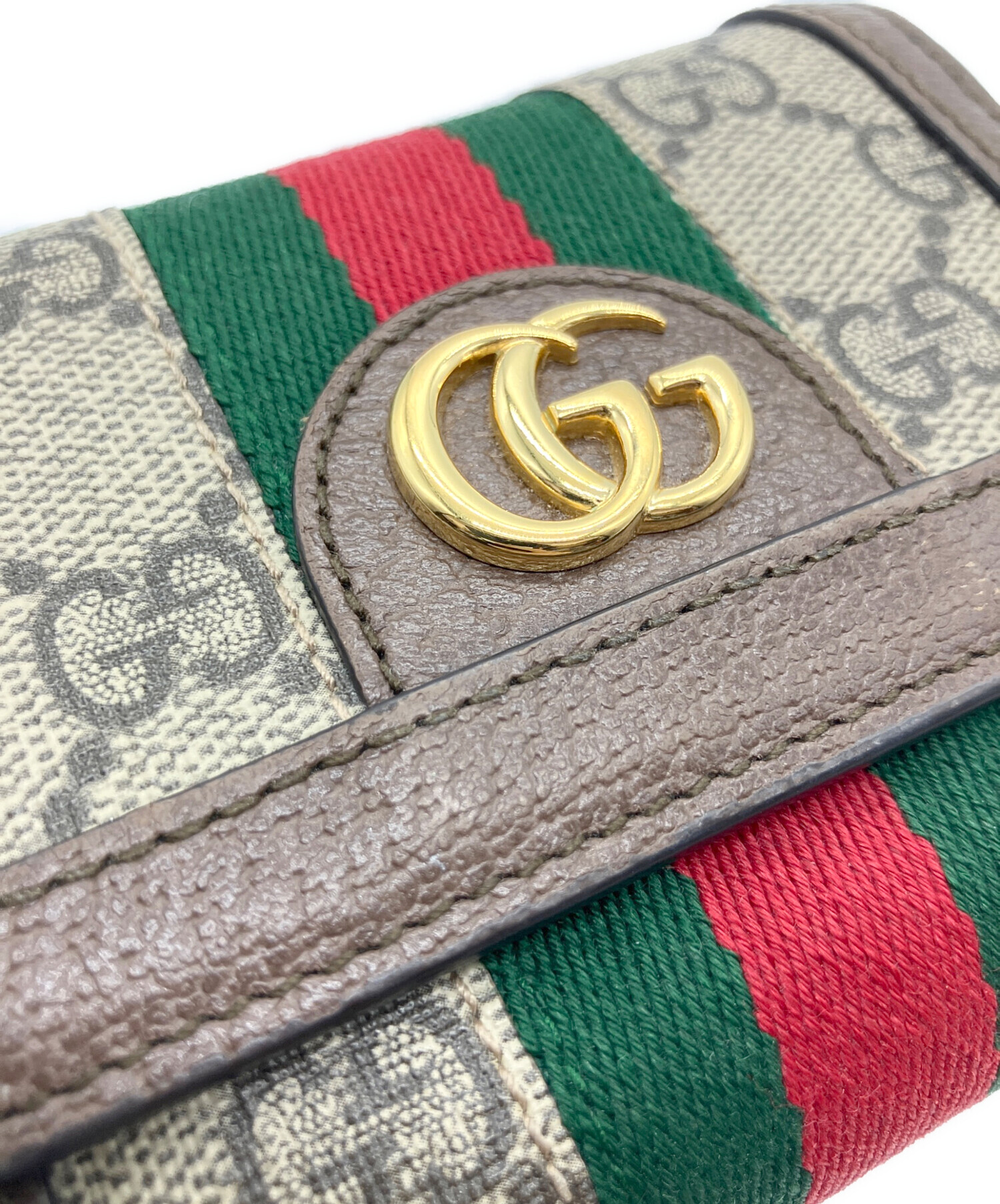 中古・古着通販】GUCCI (グッチ) GGスプリーム 3つ折り財布 ベージュ 