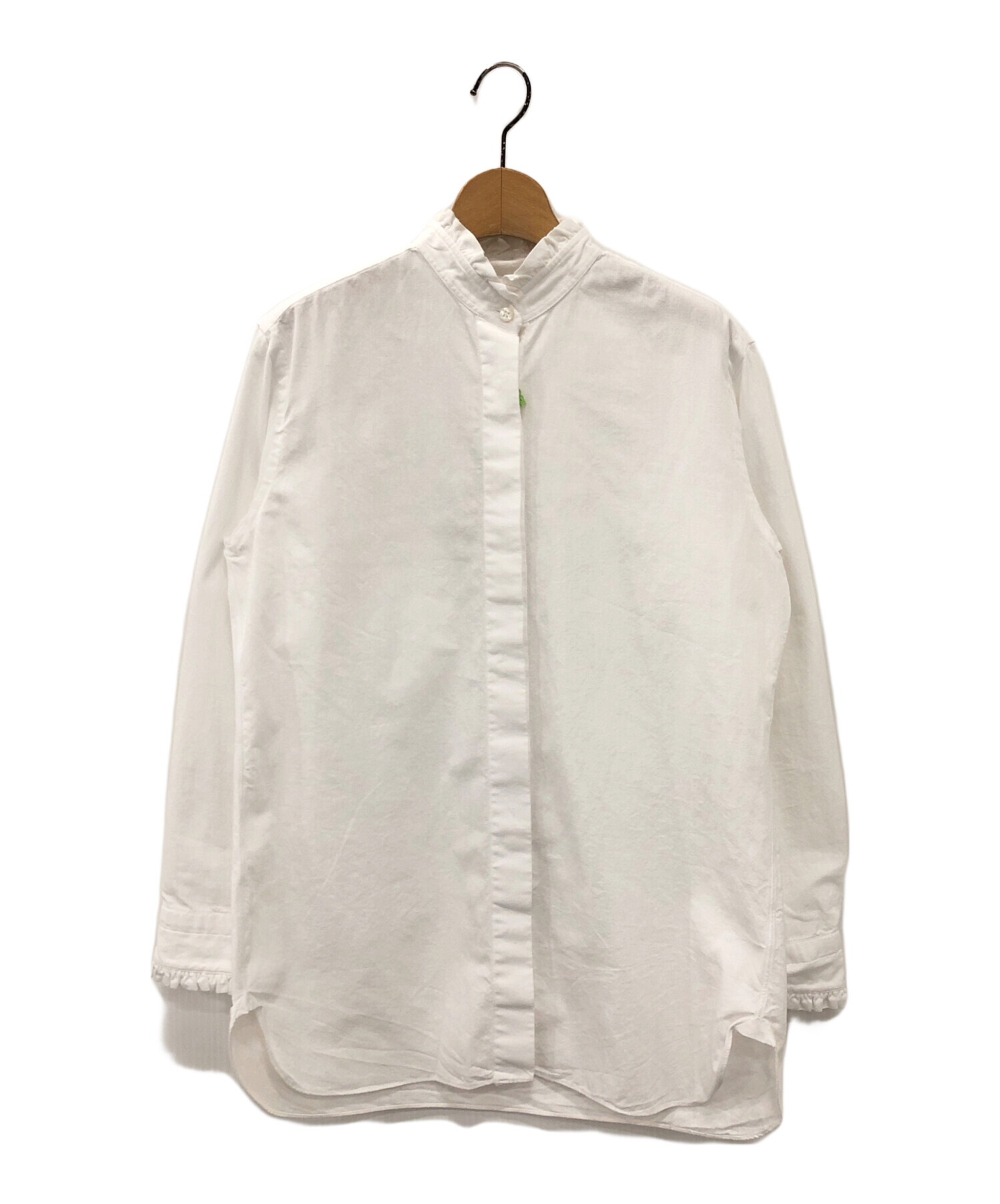 中古・古着通販】finamore (フィナモレ) フリルシャツ ホワイト サイズ