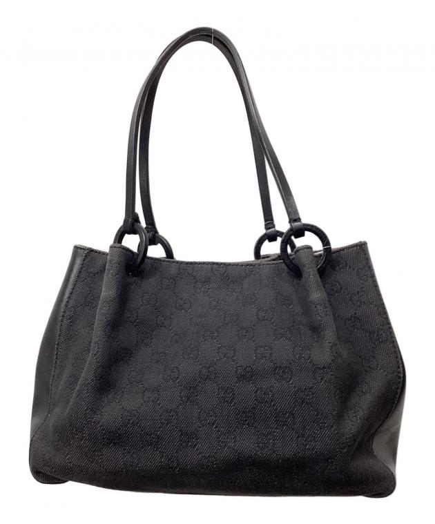 中古・古着通販】GUCCI (グッチ) GGキャンバス トートバッグ ブラック