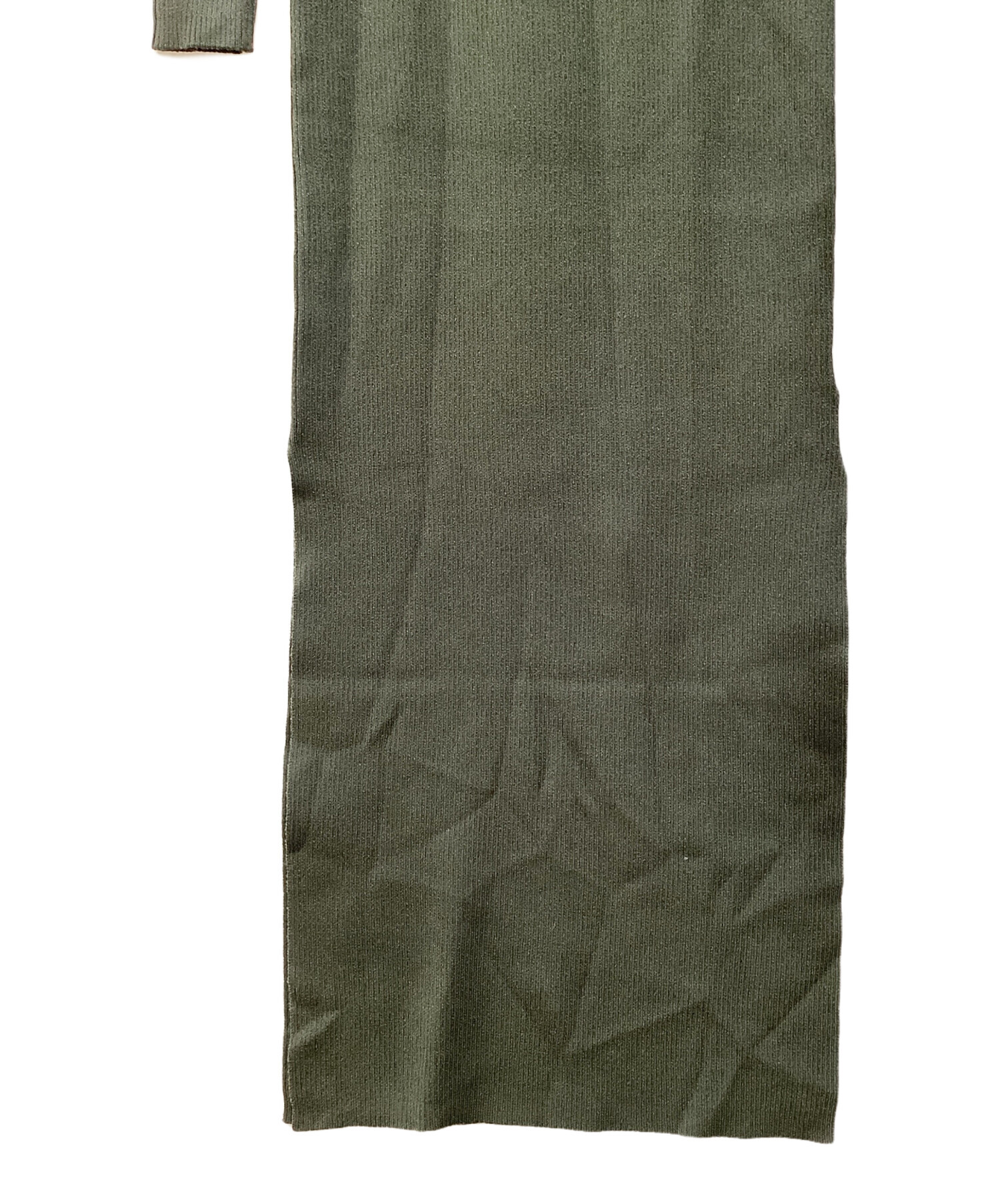 Leinwande ラインヴァンド　バッグベルトニットドレス　カーキ 中古・古着通販】LEINWANDE (ラインヴァンド) Back Belted Knit Dress