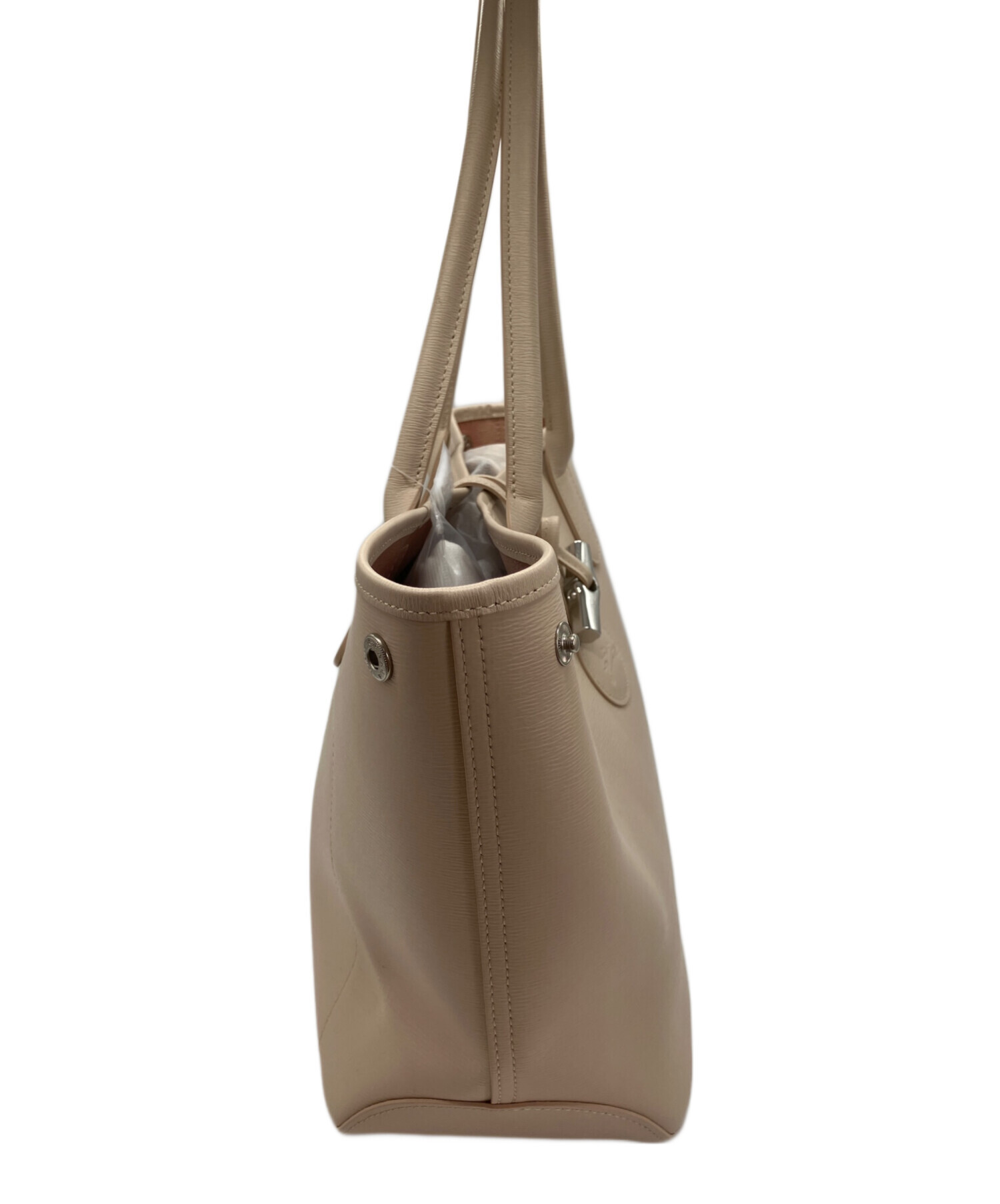 中古・古着通販】LONGCHAMP (ロンシャン) レザートートバッグ ベージュ 