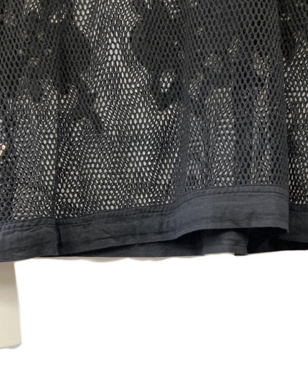 中古・古着通販】anuke (アンヌーク) Embroidery Mesh Tops ブラック