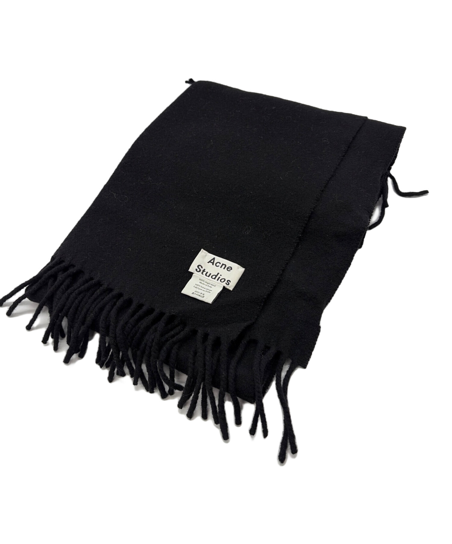 【yu】Acne Studios ウール マフラー ブラック 黒 中古・古着通販】ACNE STUDIOS (アクネ ストゥディオス) ウール