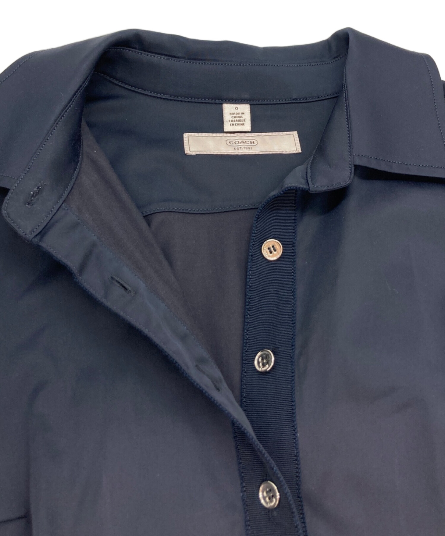 中古・古着通販】COACH (コーチ) シャツワンピース ネイビー｜ブランド
