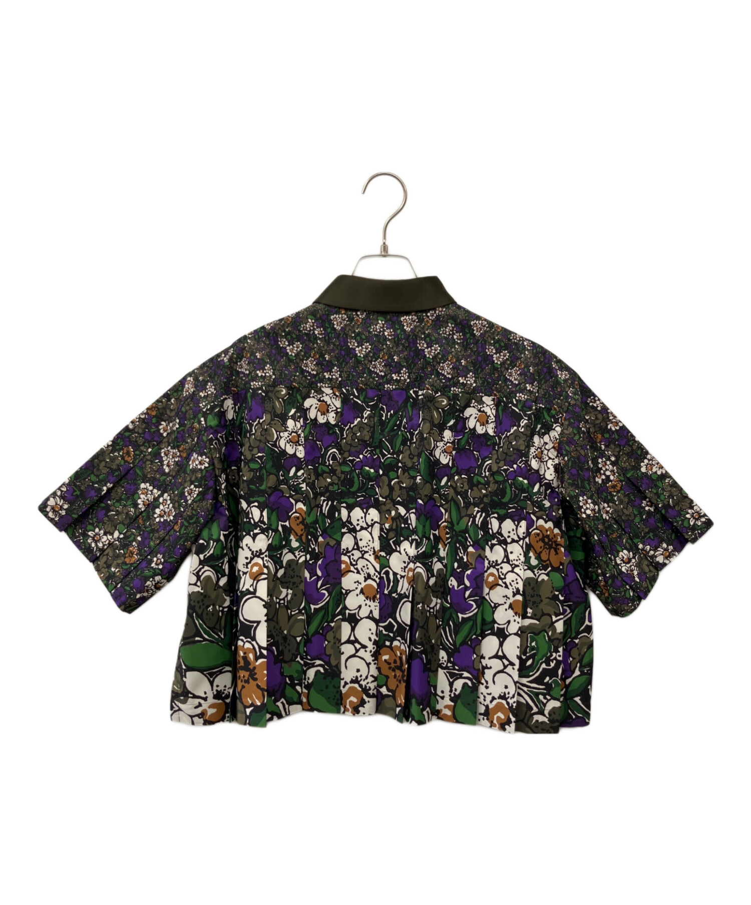 ★サカイ★花柄 ネイビー 半袖シャツ ★ポリエステル100%★ 中古・古着通販】sacai (サカイ) Floral Print Shirt グリーン サイズ