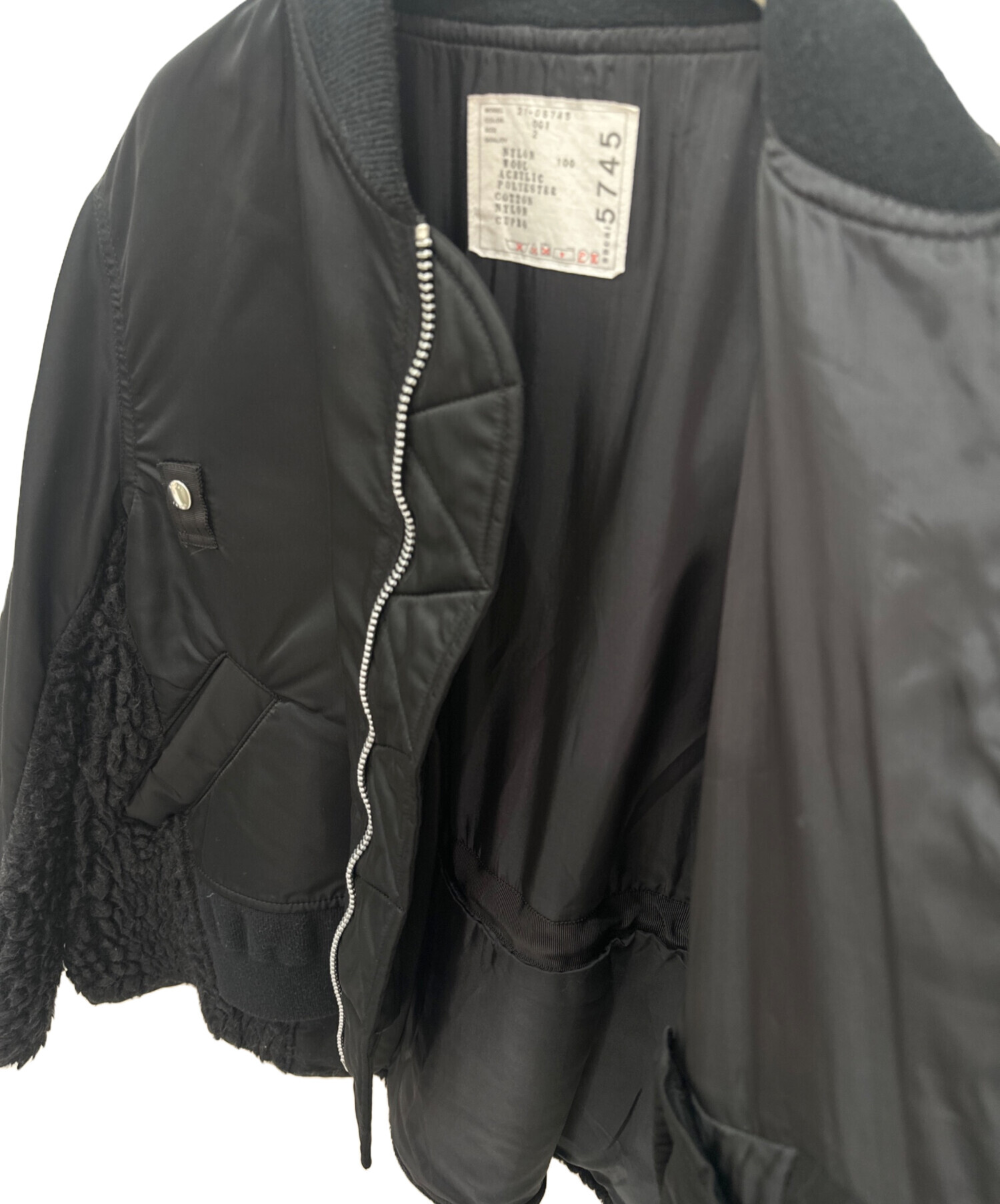 サカイ　sacai ブラックブルゾン　ショート丈　半袖　サイズ2 sacai（サカイ） sacai 24SS 「Matte Taffeta Shorts」 ショートパンツ