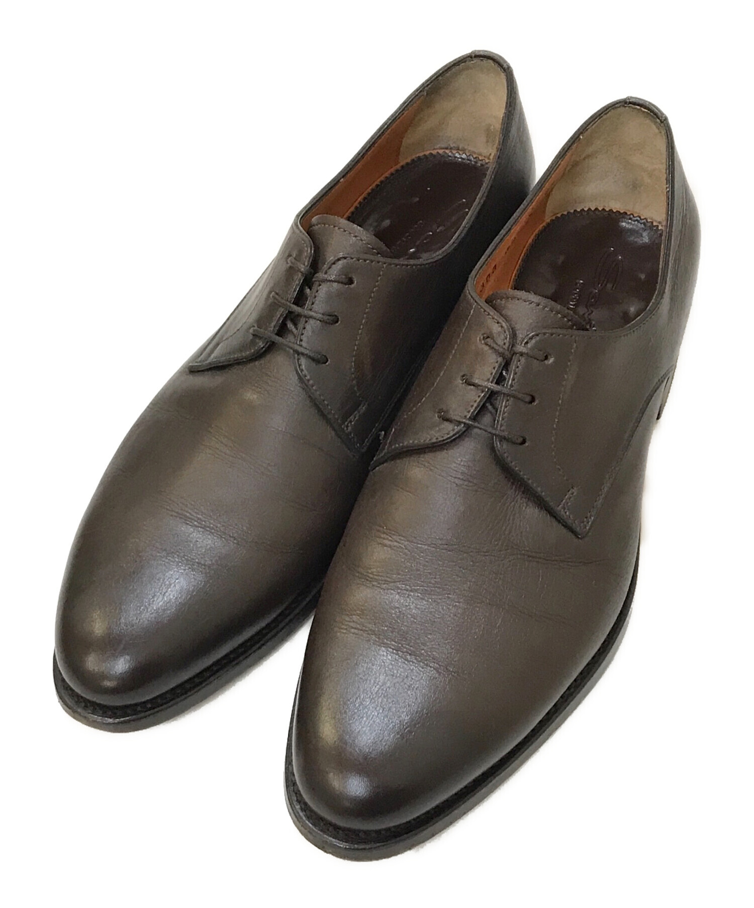 サントーニ SANTONI シューズ 6 1/2 - スエード ダークブラウン メンズ