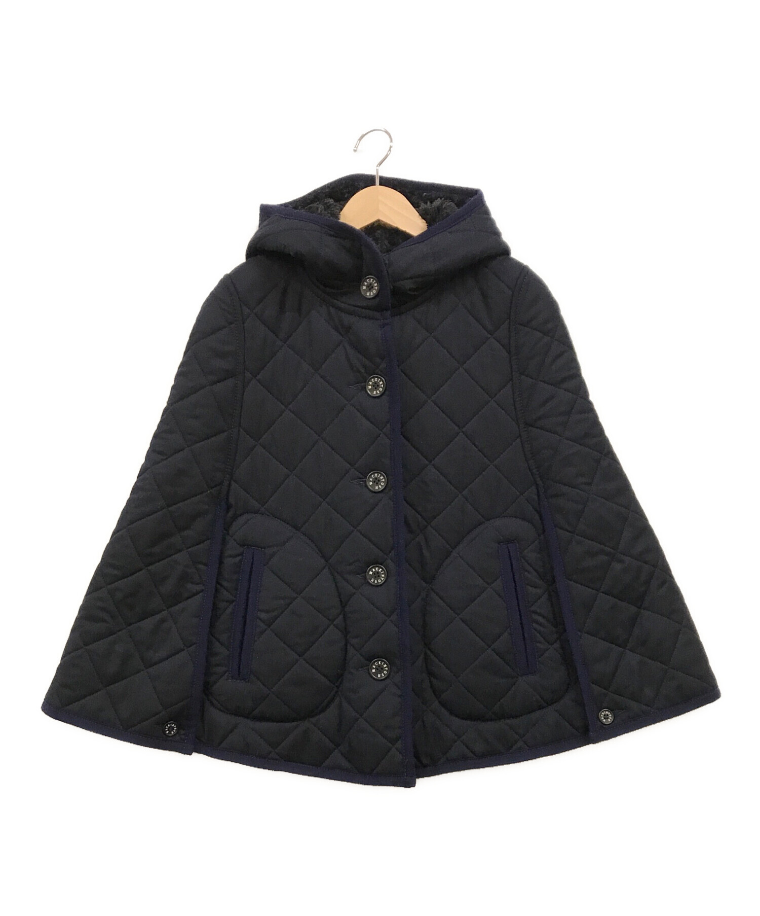 美品✨マッキントッシュ ポンチョ ケープ キャメル 34　黒ボタン 美品✨マッキントッシュ ポンチョ ケープ キャメル 34 黒ボタン