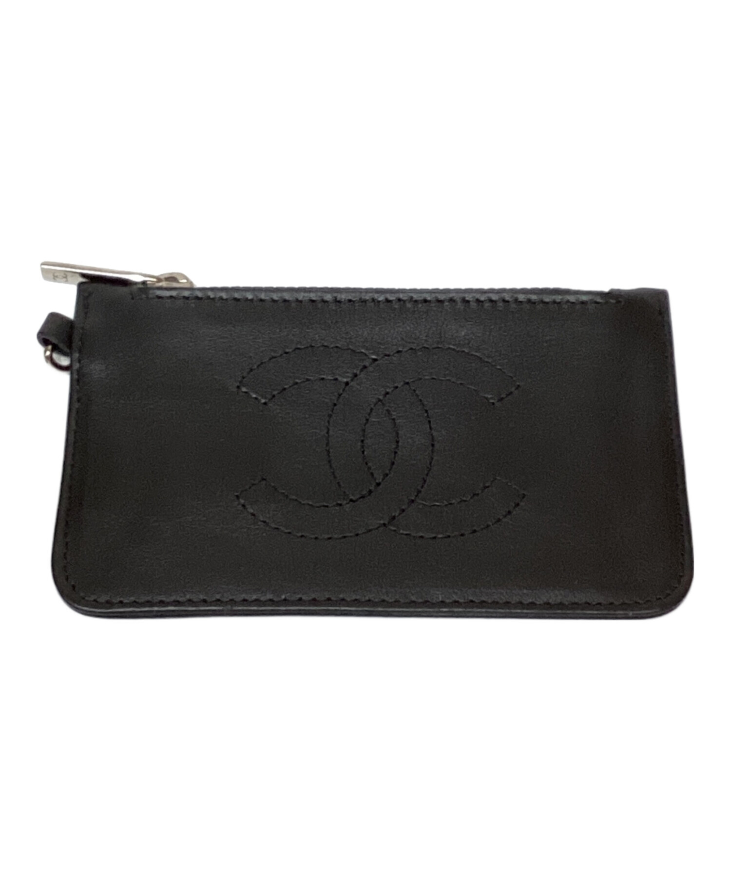 中古・古着通販】CHANEL (シャネル) レザーポーチ ブラック｜ブランド 