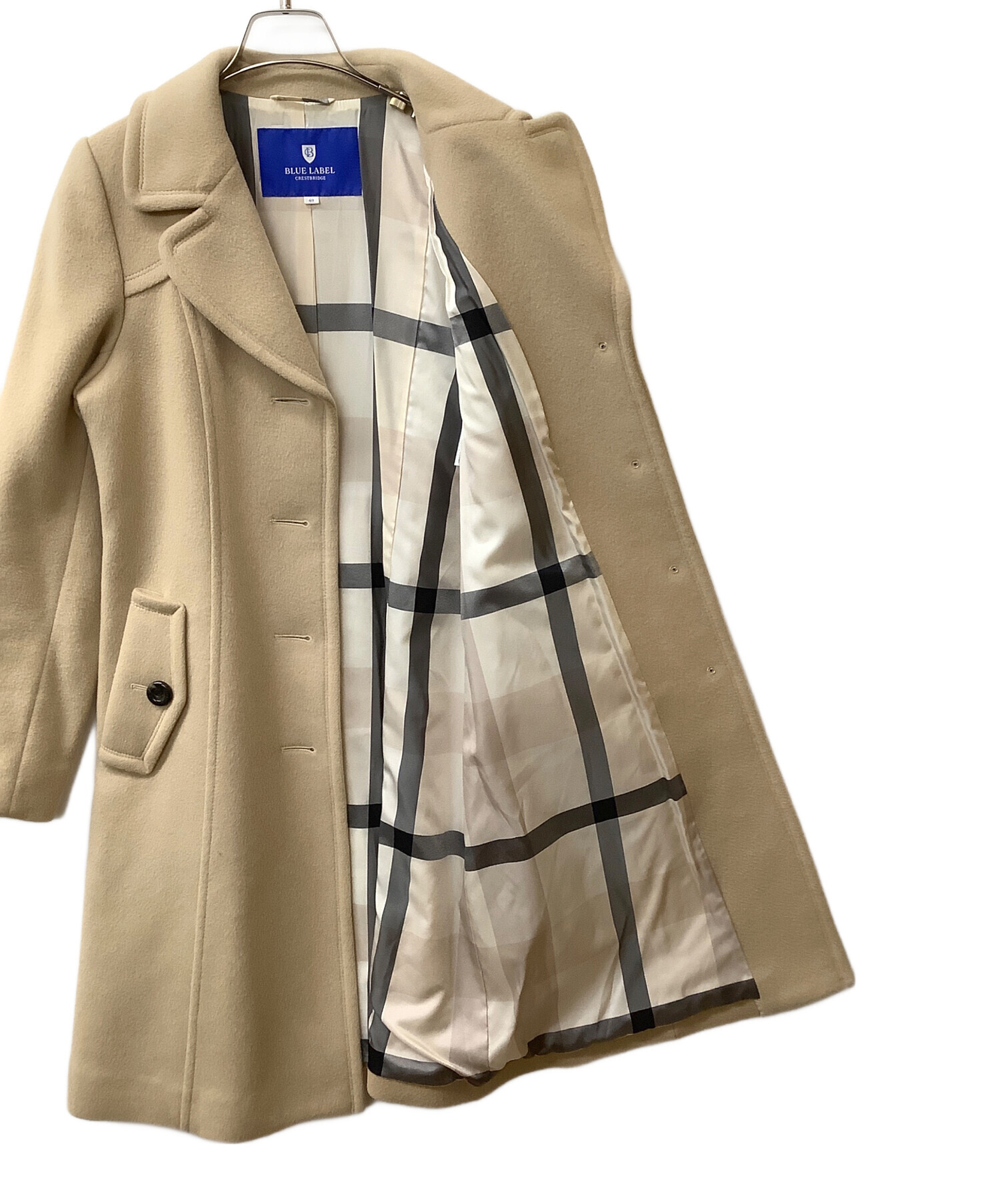BLUE LABEL CRESTBRIDGE ベージュコート 40 中古・古着通販】BLUE LABEL CRESTBRIDGE (ブルーレーベルクレスト