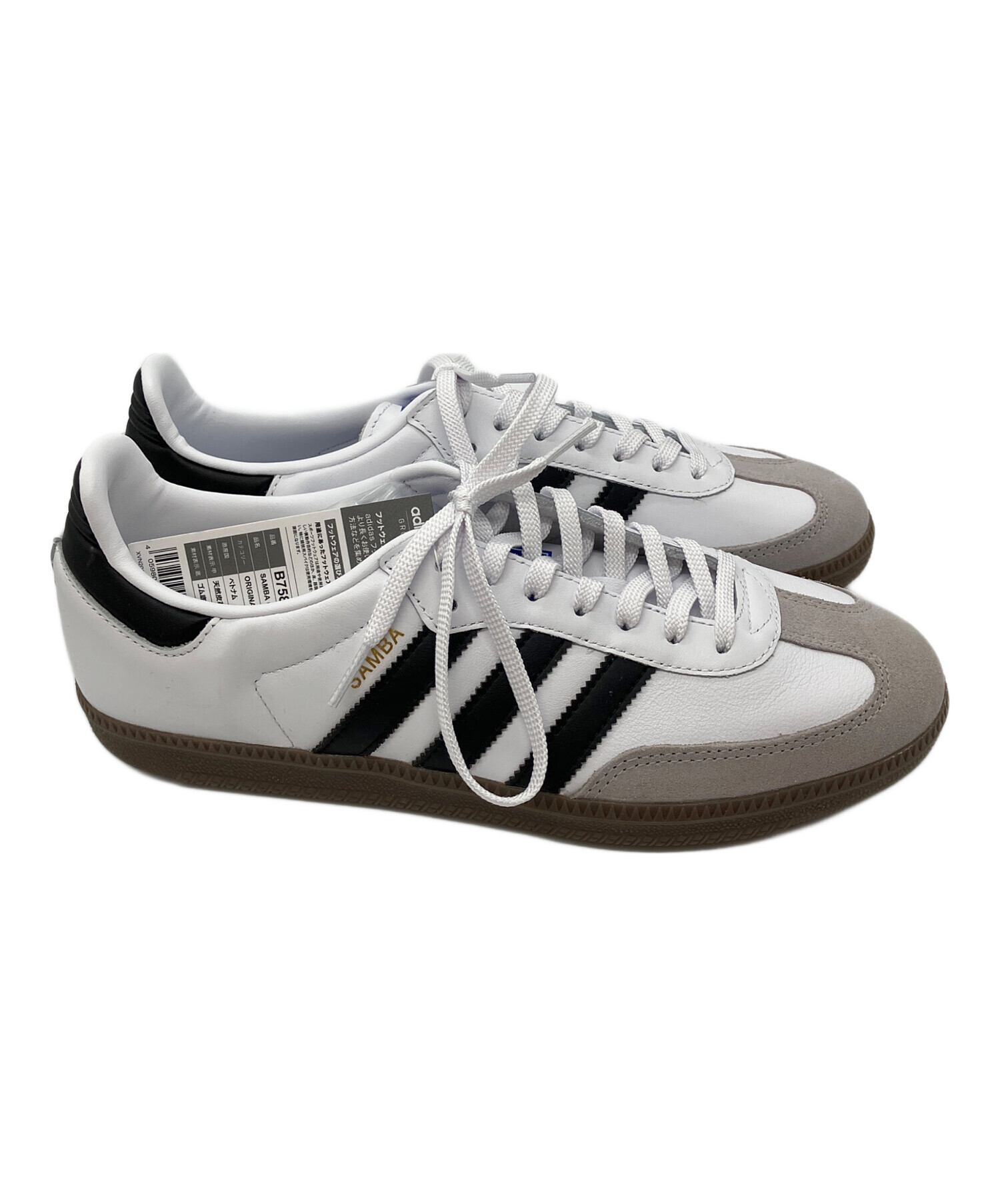 adidas Samba グレー/ホワイト/ブラック スニーカー 22CM 中古・古着通販】adidas (アディダス) ローカットスニーカー