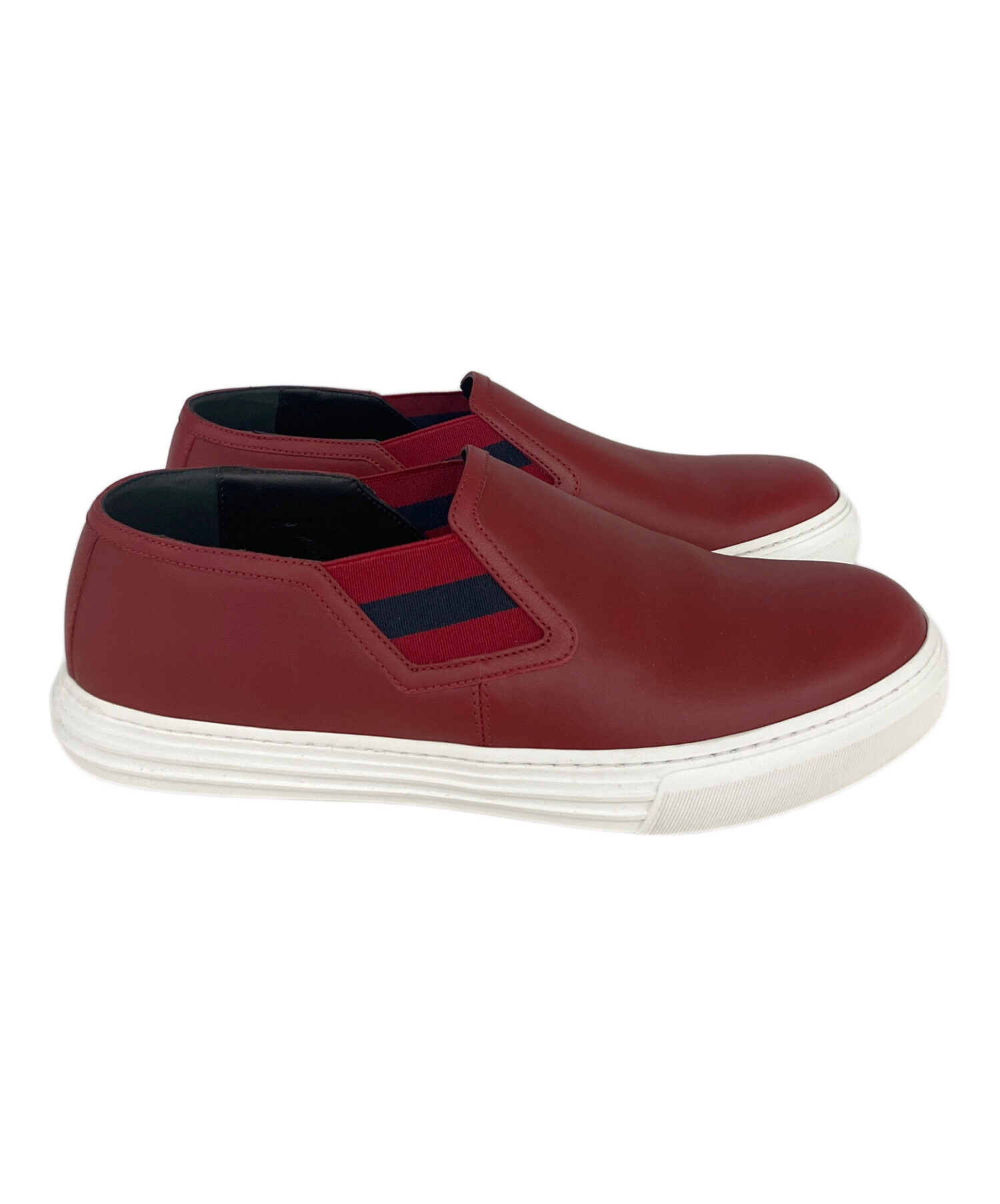 中古・古着通販】GUCCI (グッチ) レザースリッポン レッド サイズ